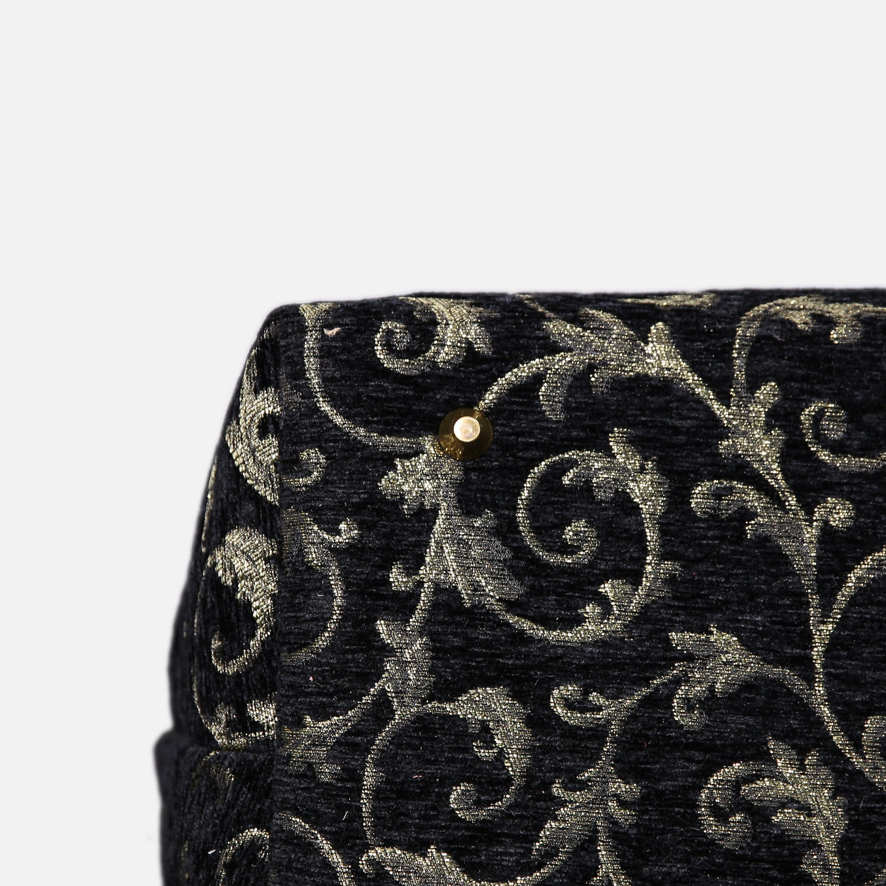 Vintage Scroll Black Large Carpetbag  MCW Handmade-4