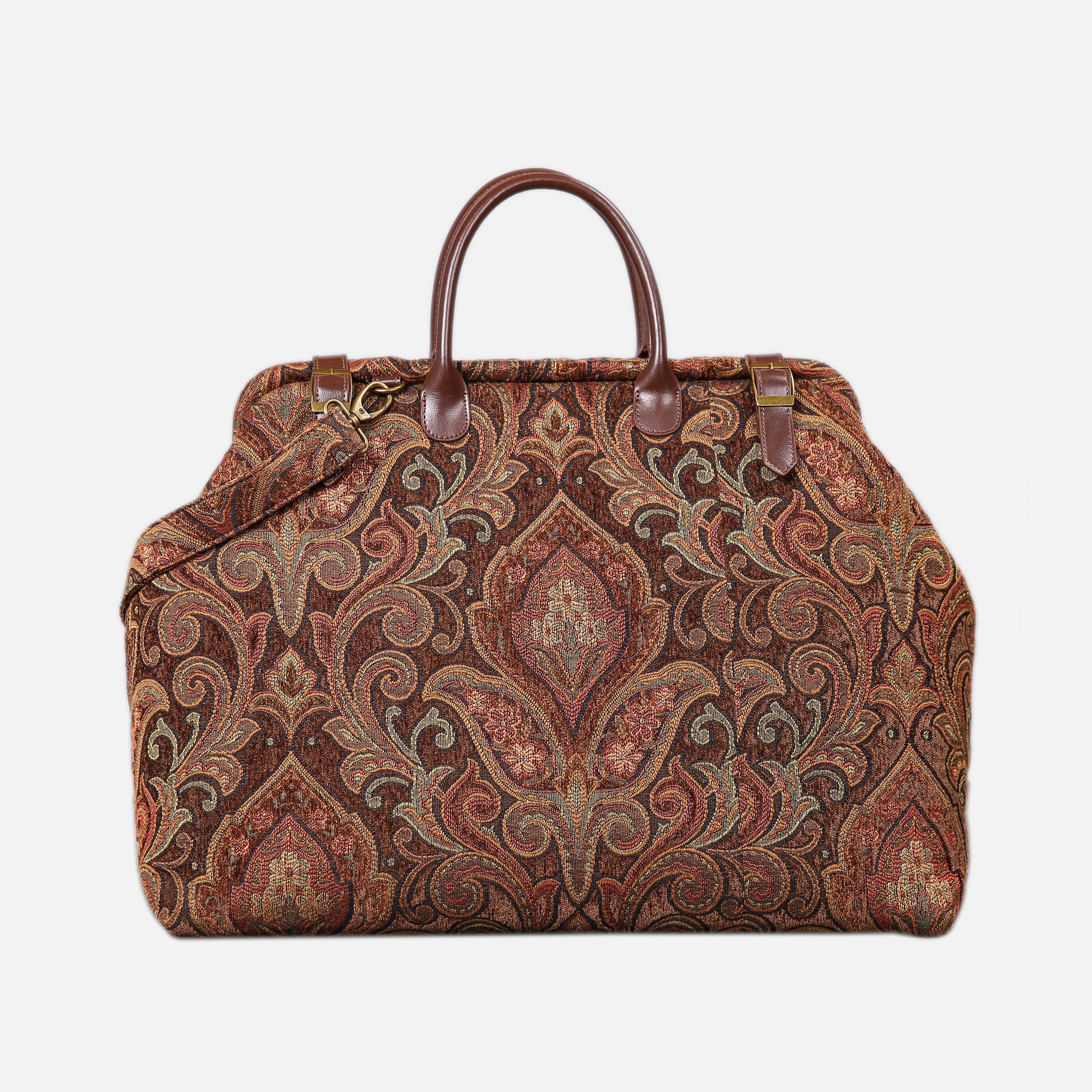 Damask D. Brown Large Carpetbag  MCW Handmade