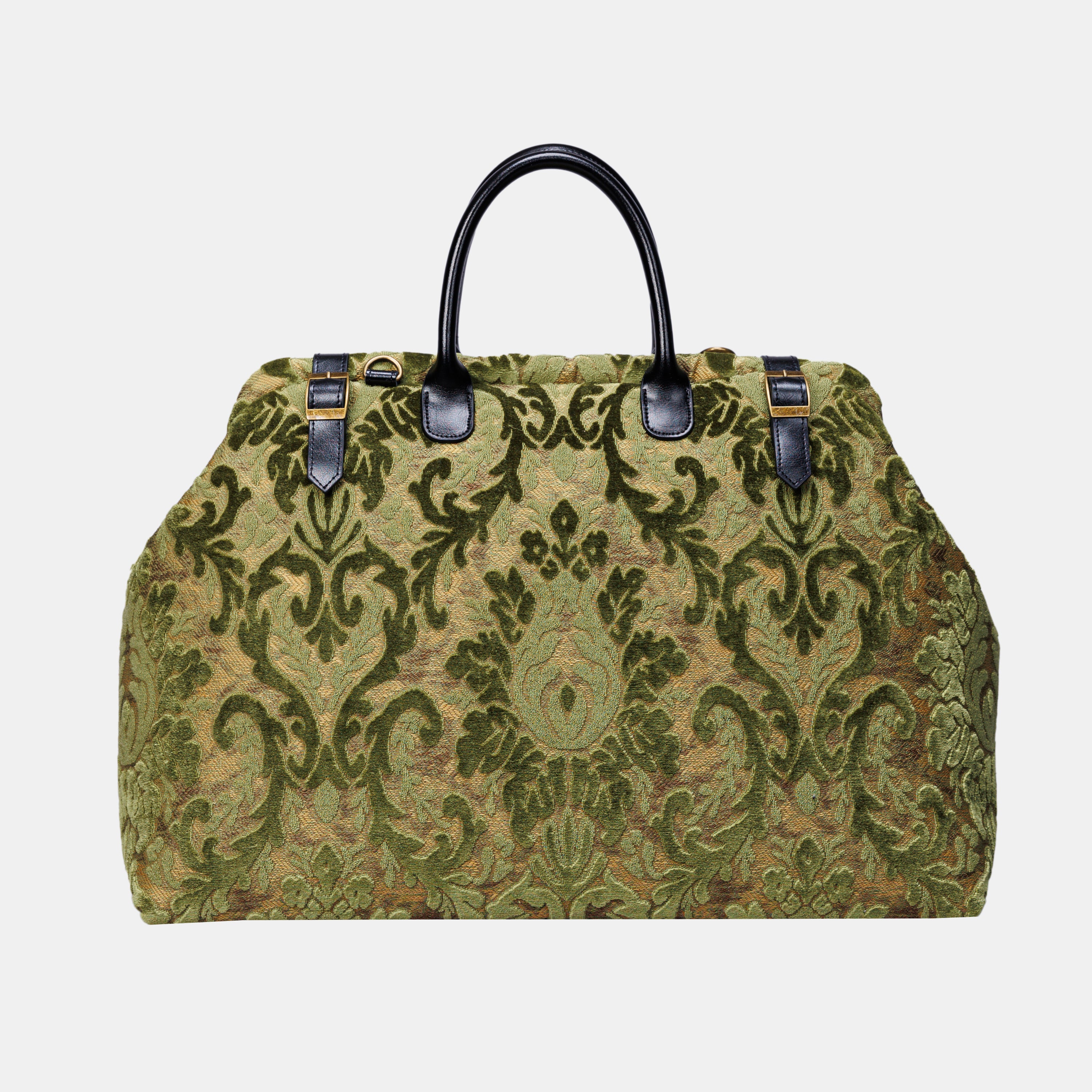 Damask Fern Green Large Carpetbag MCW Handmade