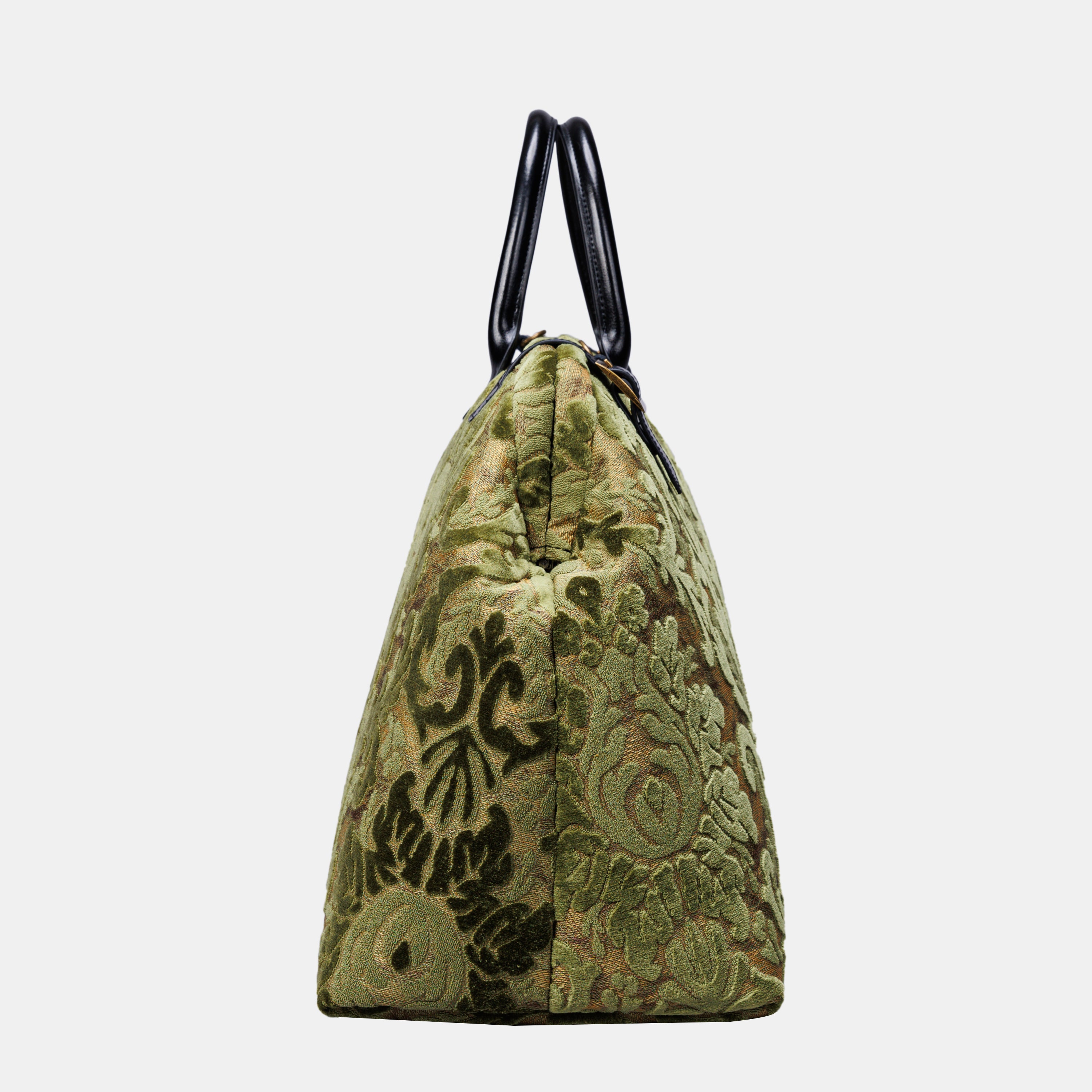 Damask Fern Green Large Carpetbag MCW Handmade-1