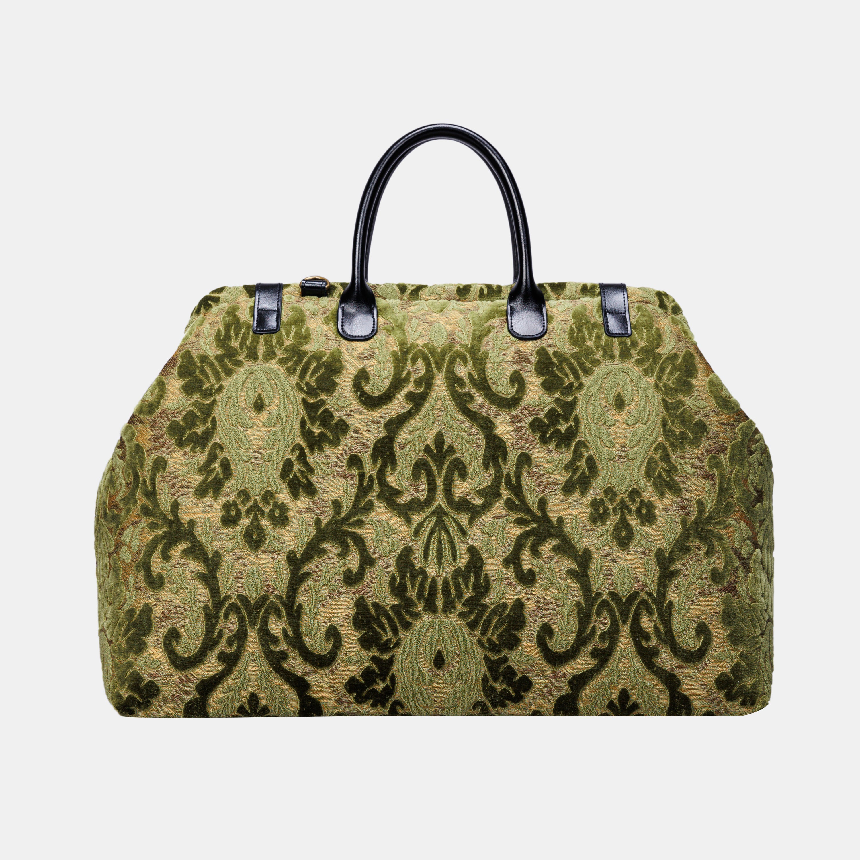 Damask Fern Green Large Carpetbag MCW Handmade-2