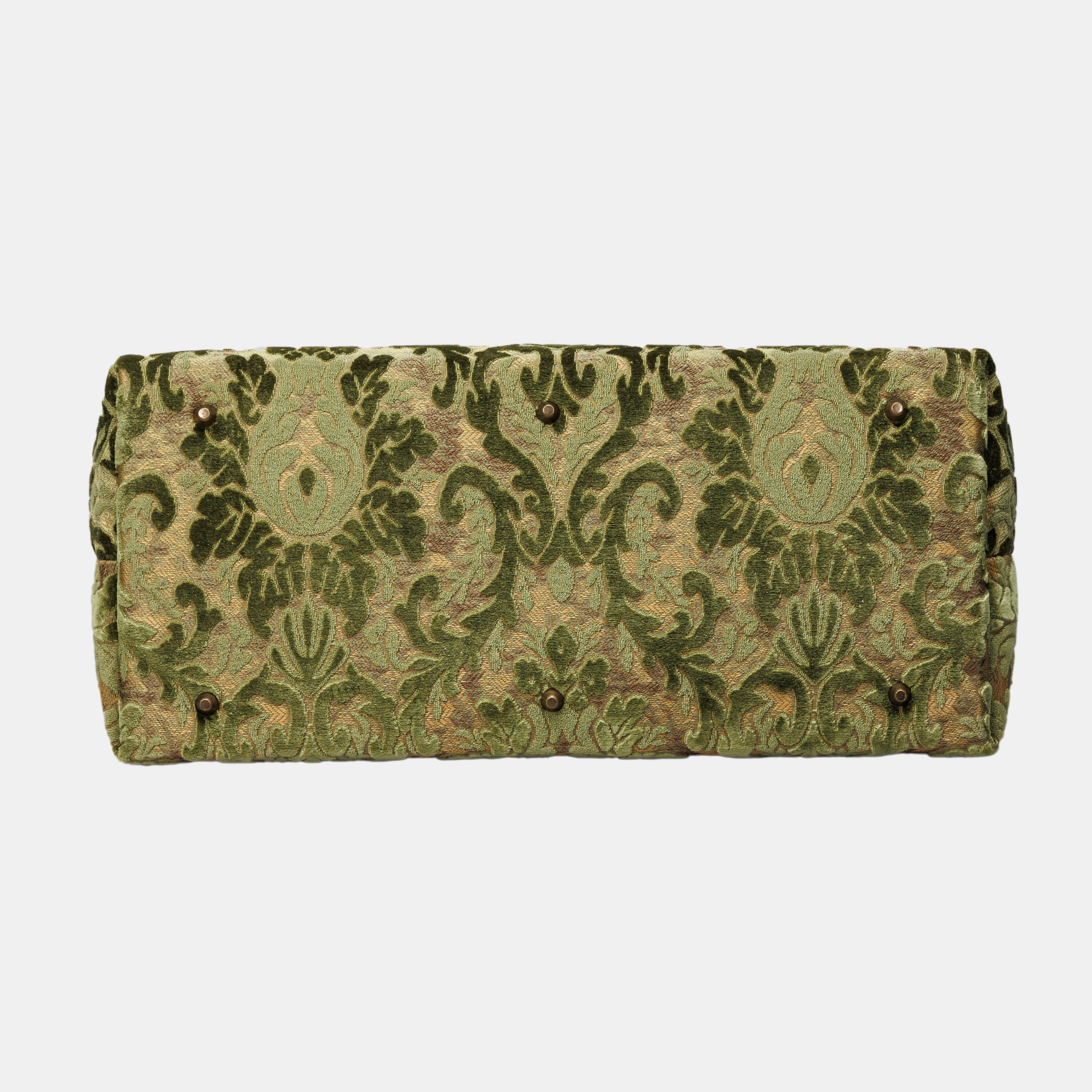 Damask Fern Green Large Carpetbag MCW Handmade-3