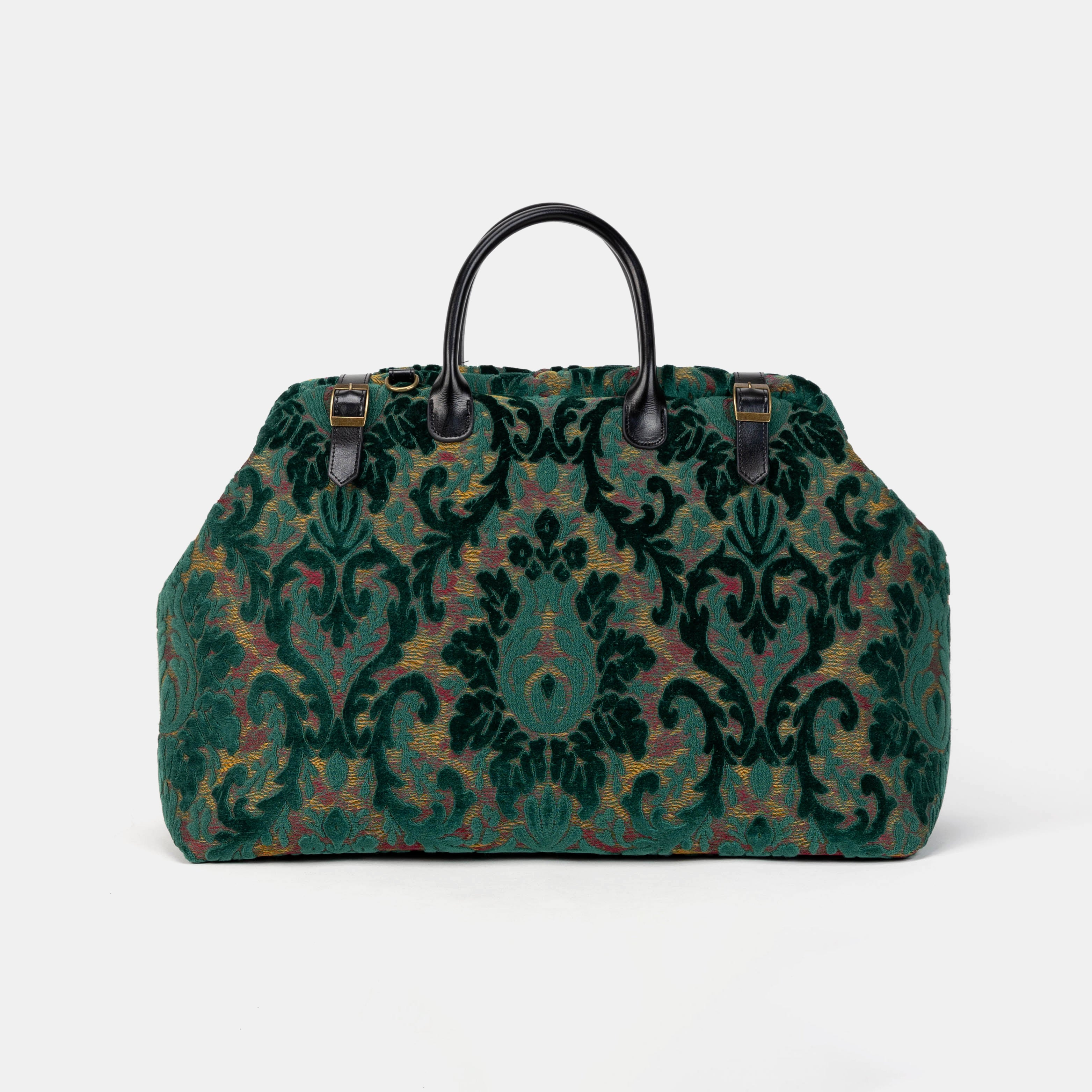 Burnout Velvet Jade Green Large Carpetbag