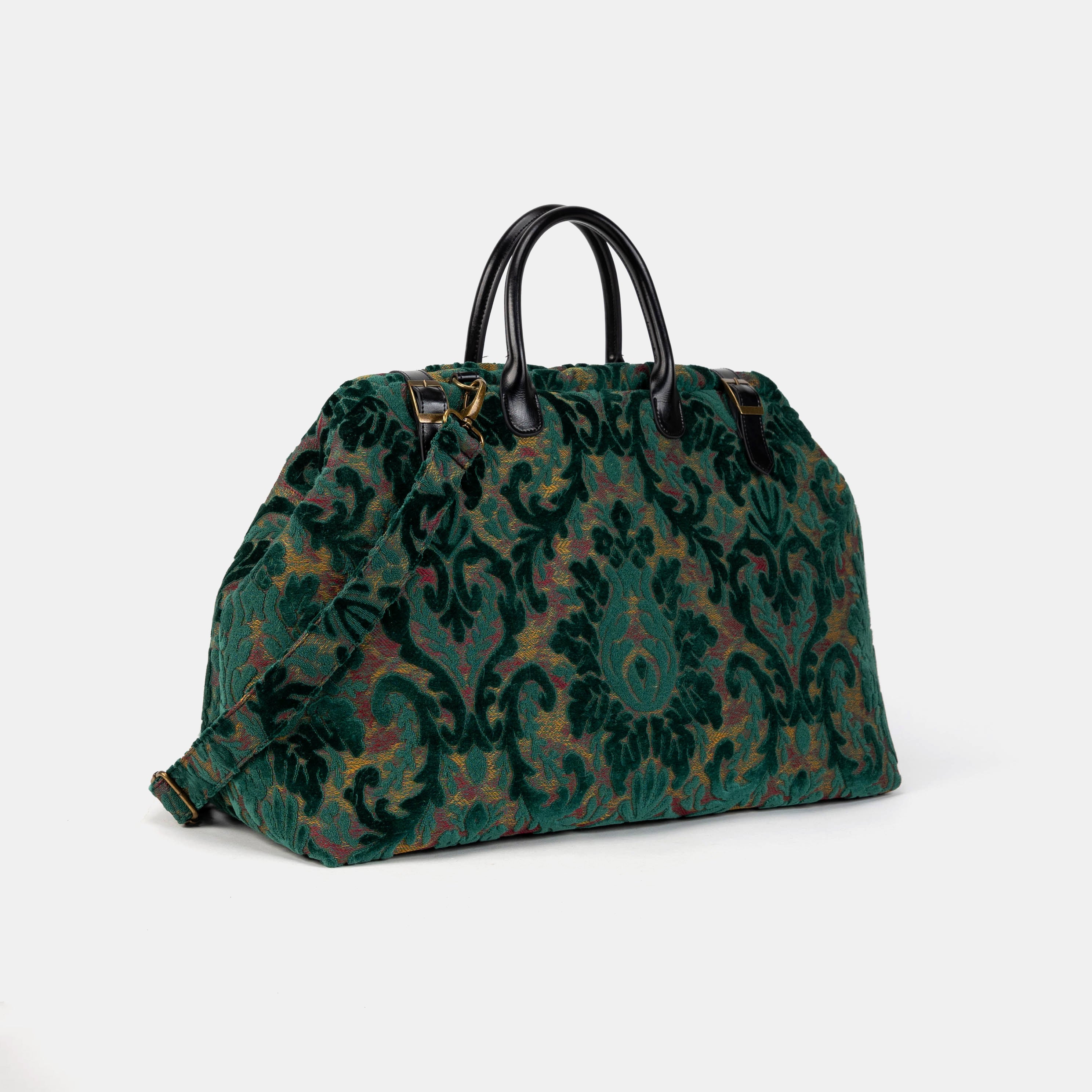 Burnout Velvet Jade Green Large Carpetbag