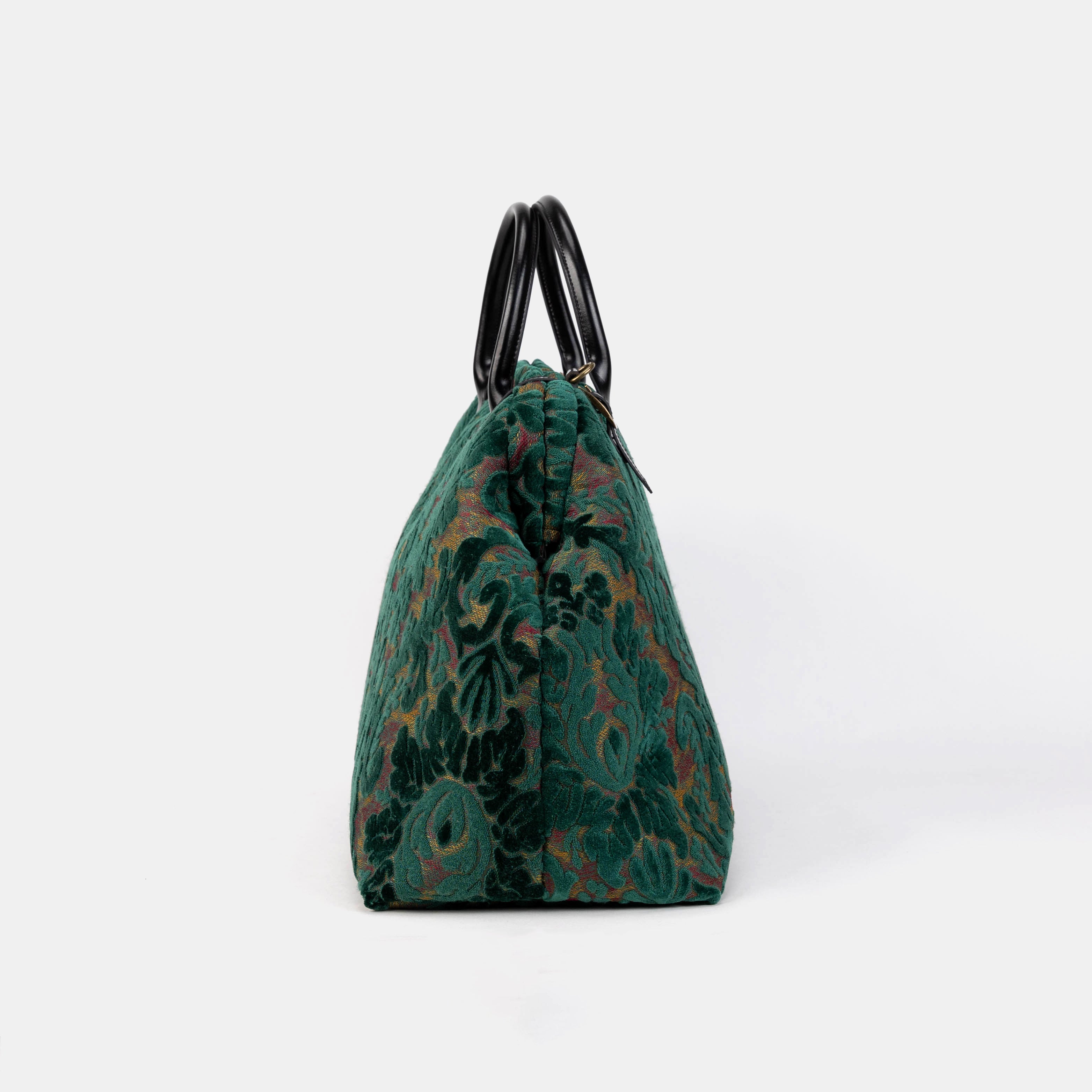 Burnout Velvet Jade Green Large Carpetbag