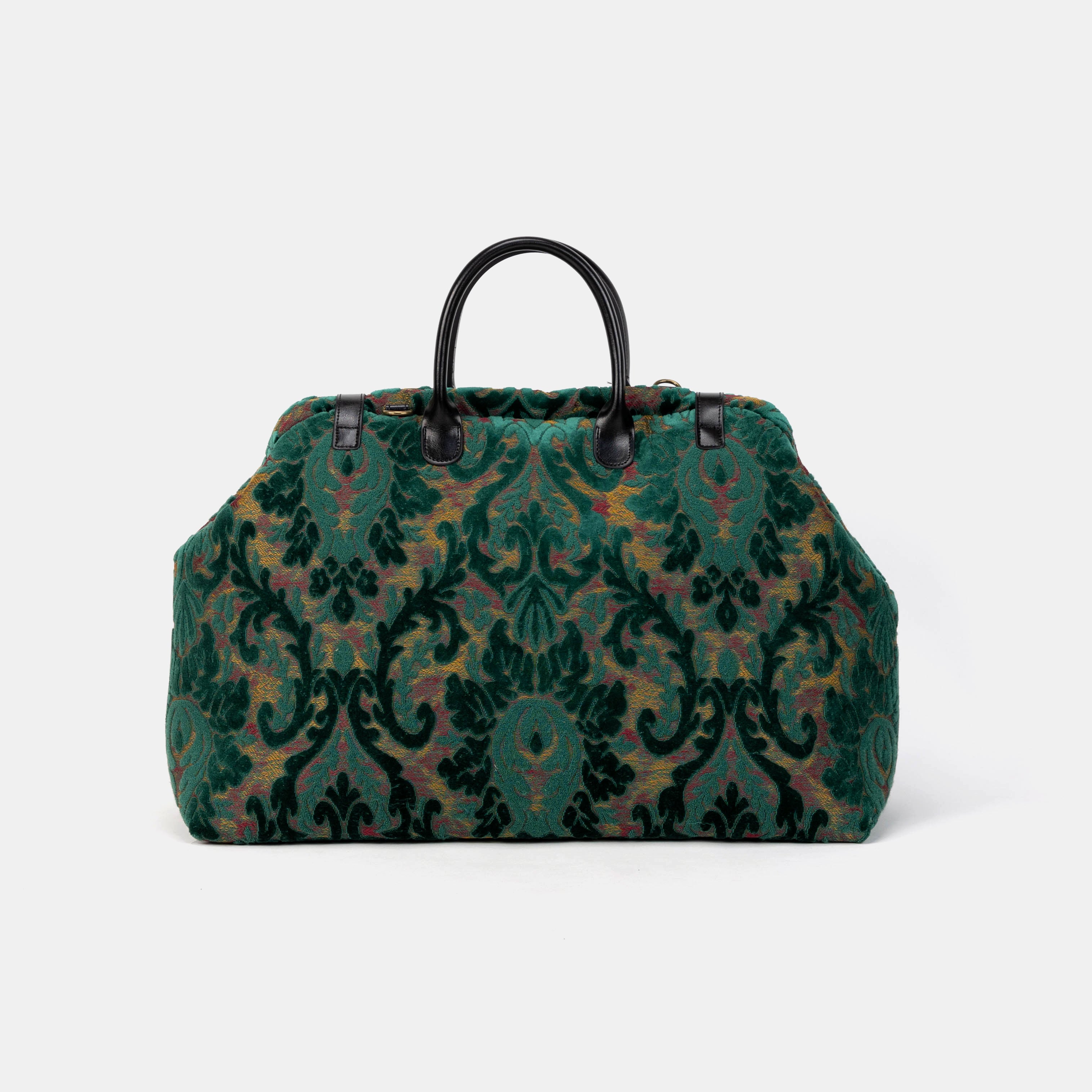 Burnout Velvet Jade Green Large Carpetbag