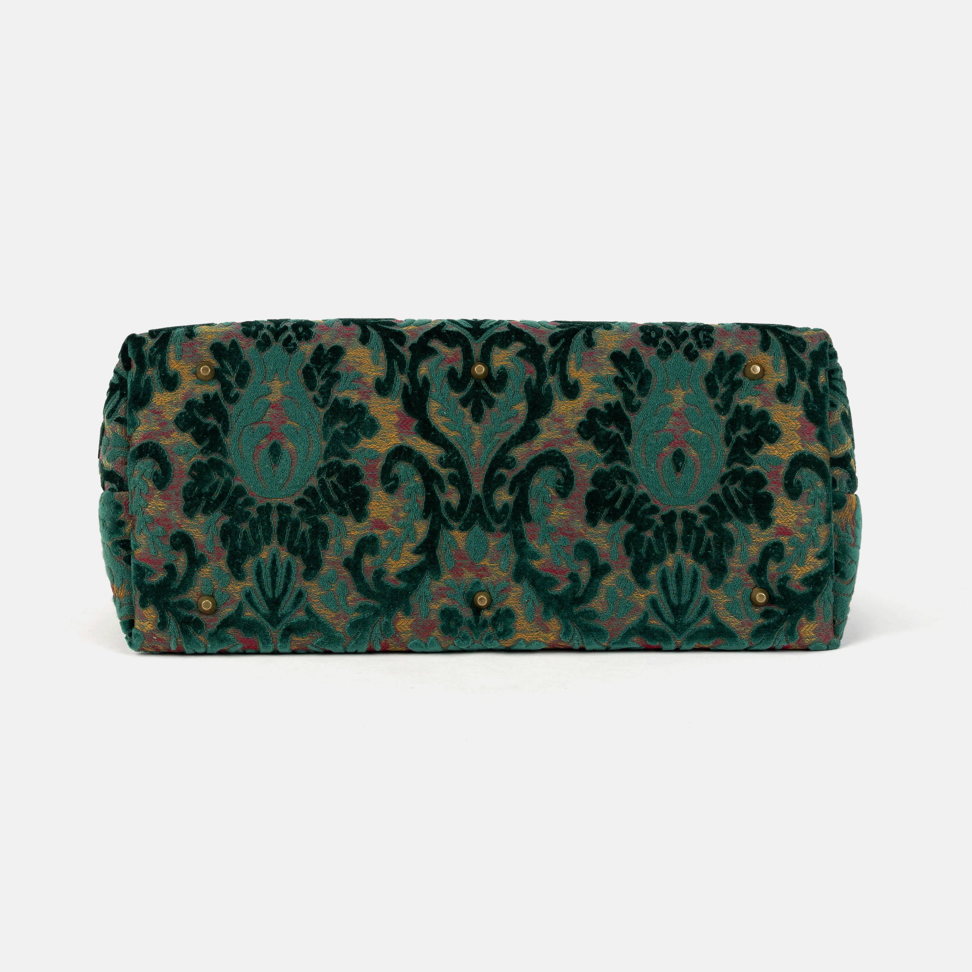 Burnout Velvet Jade Green Large Carpetbag