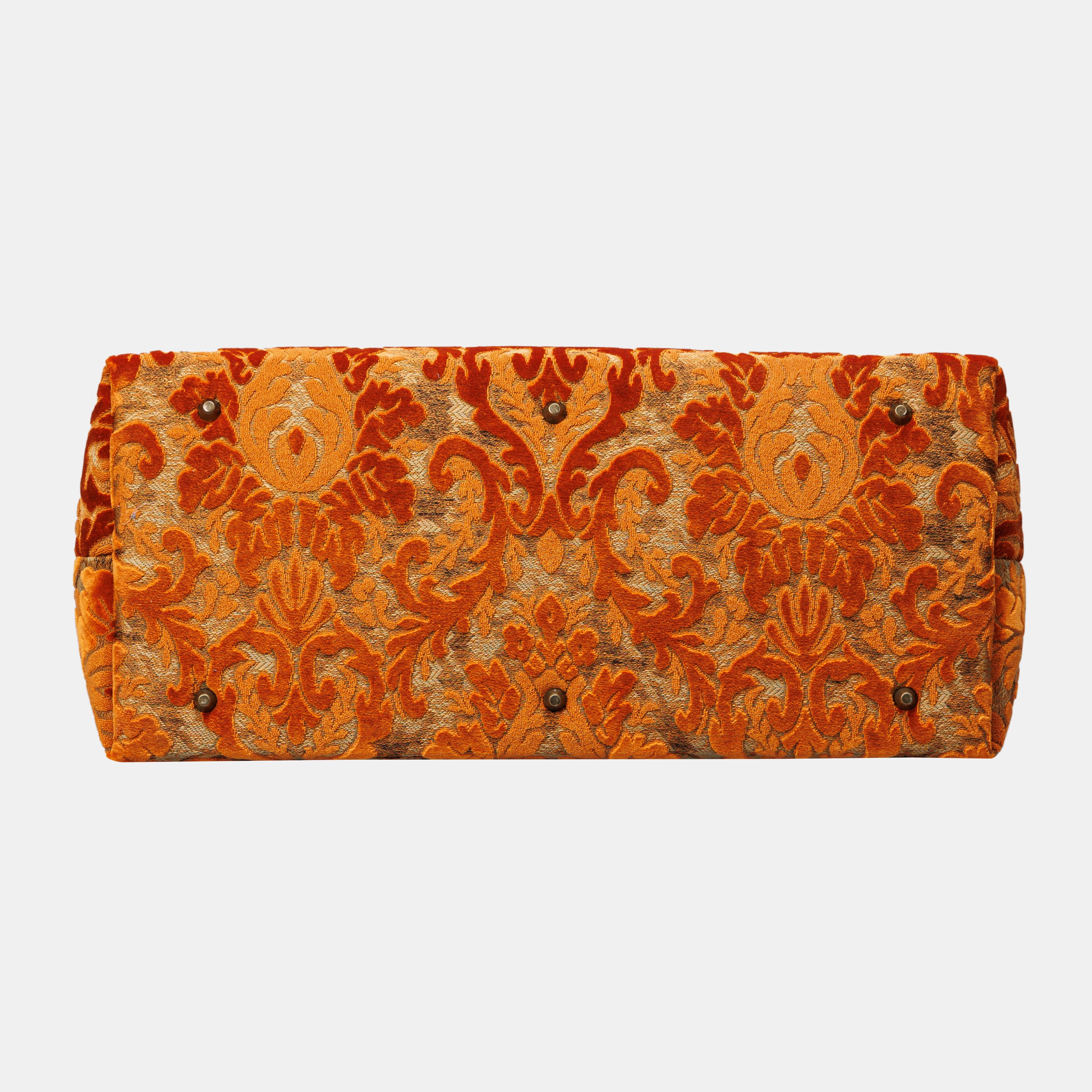 Burnout Velvet Orange Large Carpetbag  MCW Handmade-6