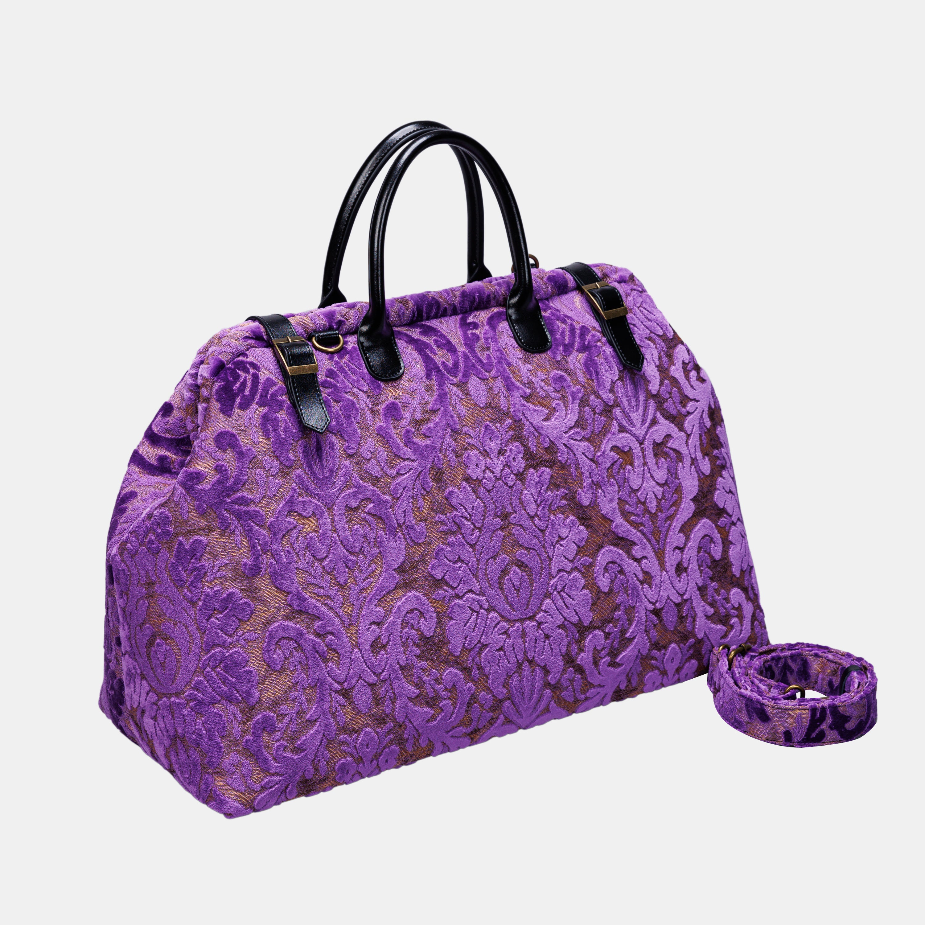Burnout Velvet Purple Large Carpetbag  MCW Handmade-1
