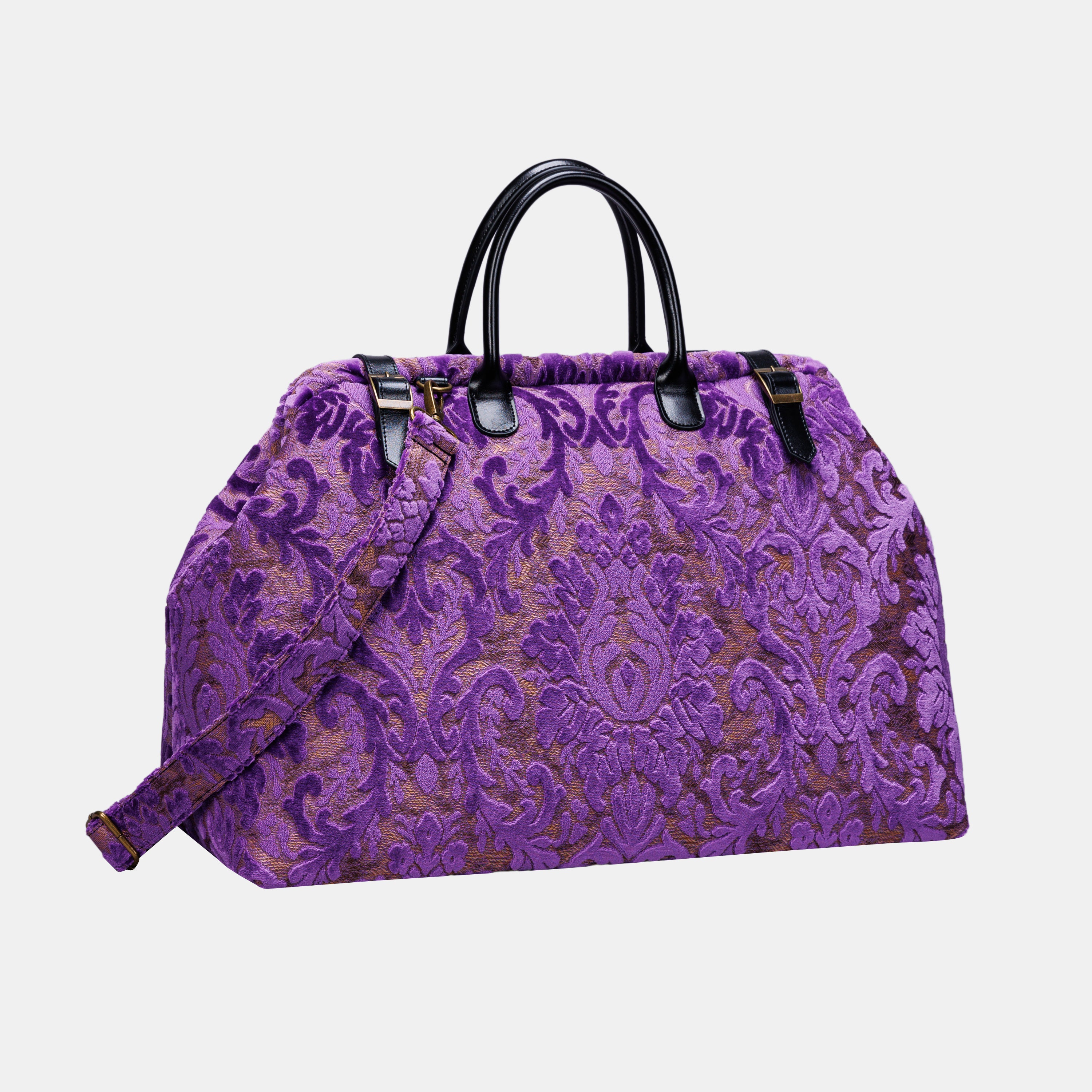 Burnout Velvet Purple Large Carpetbag  MCW Handmade-2