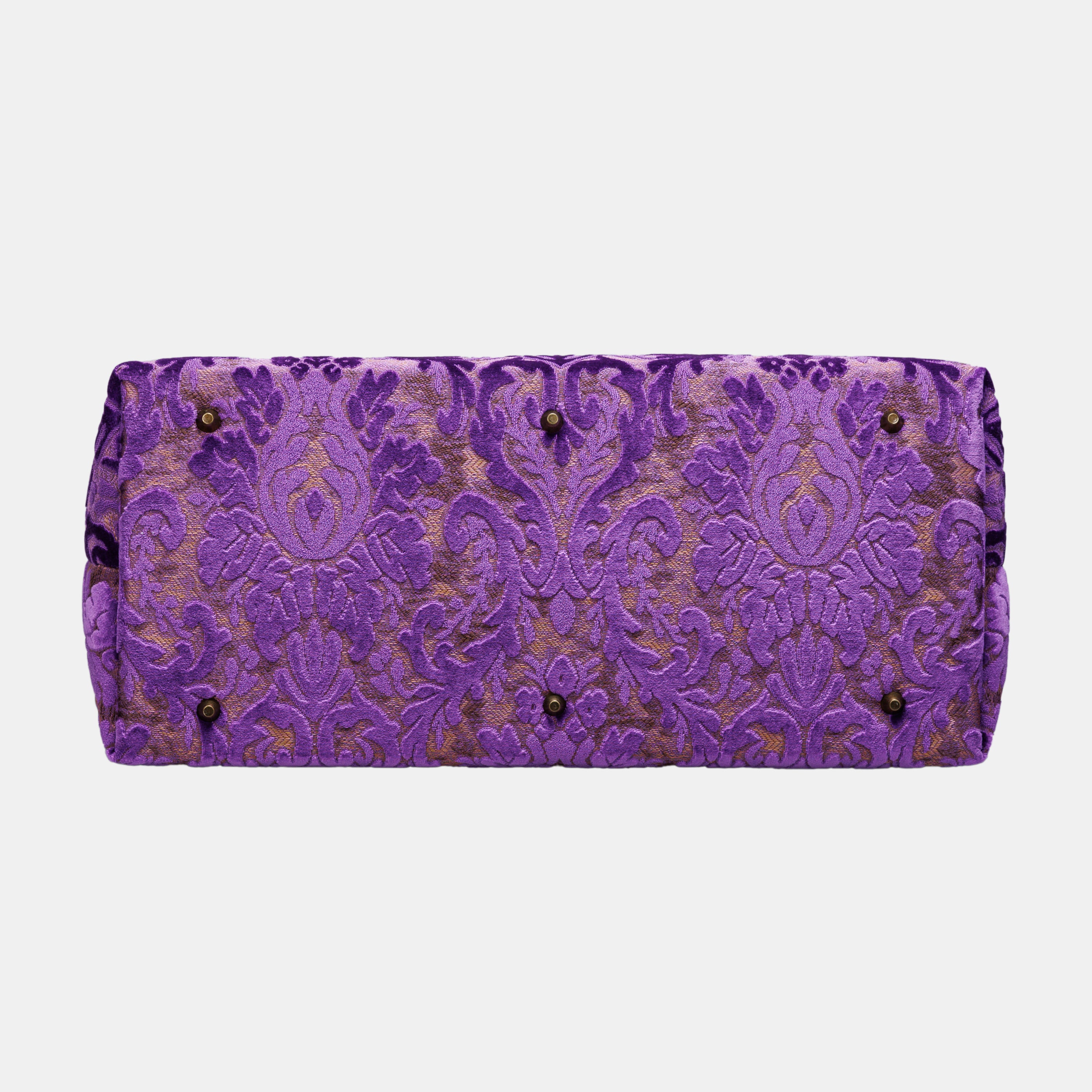 Burnout Velvet Purple Large Carpetbag  MCW Handmade-6