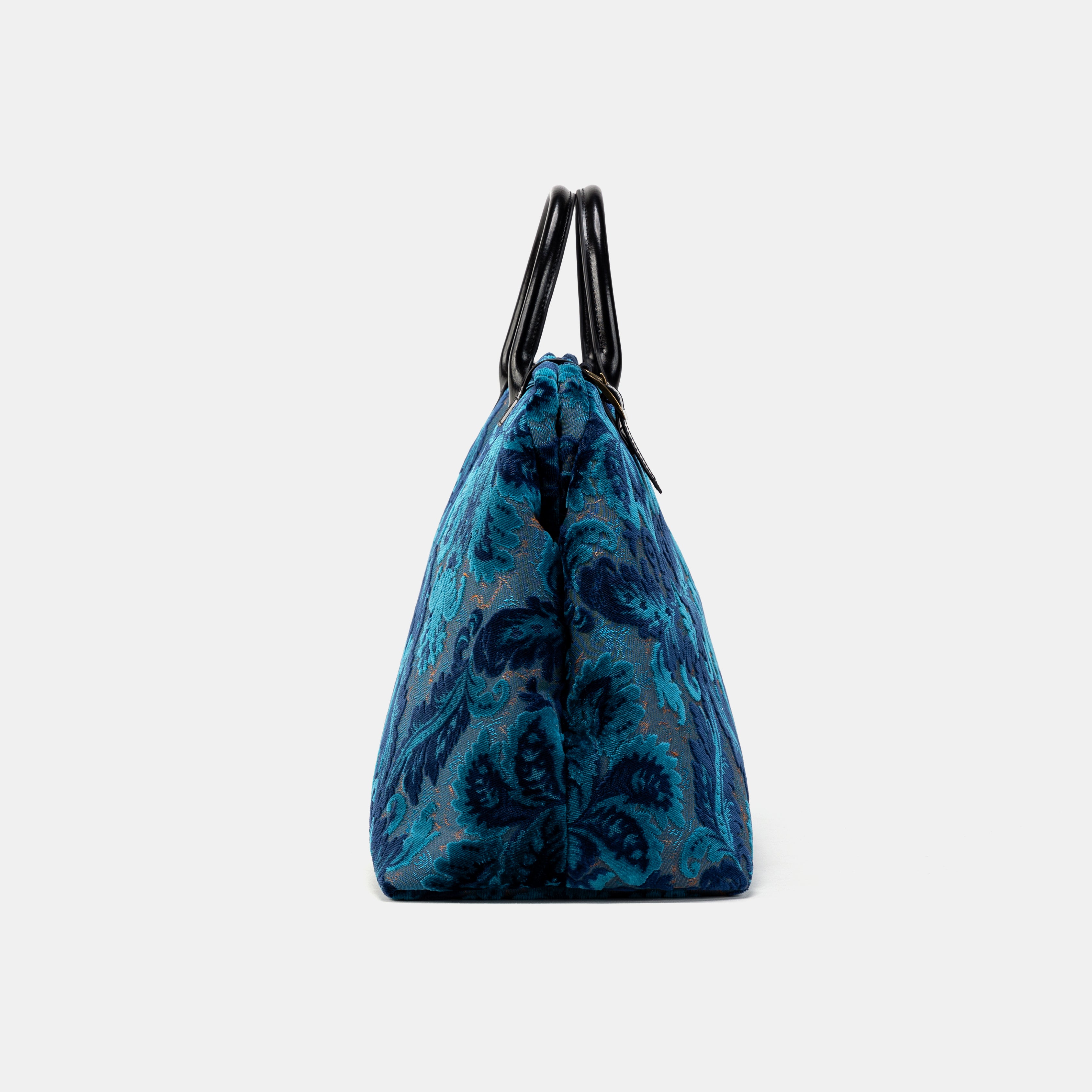 Burnout Velvet Revival Aqua Large Carpetbag full side