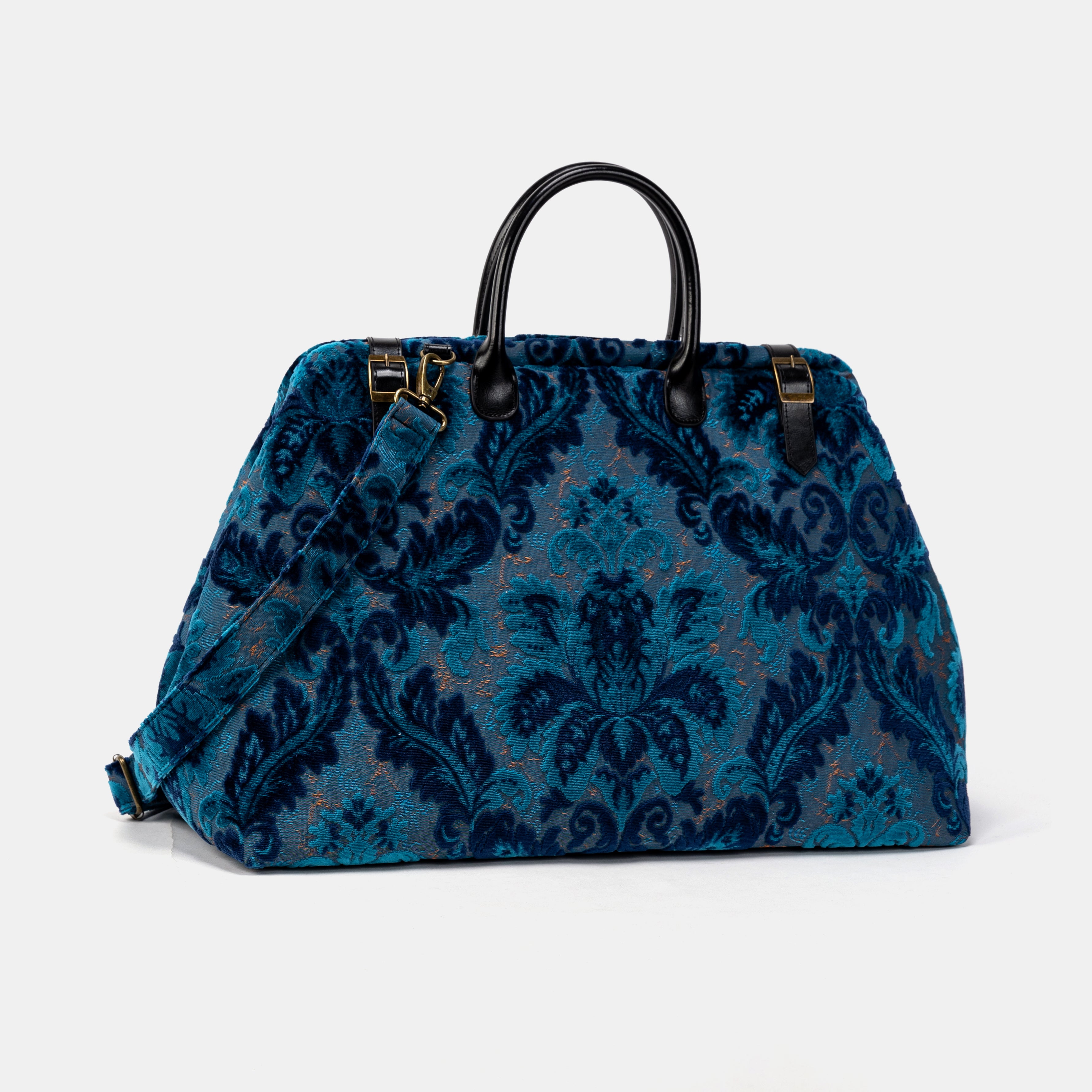 Burnout Velvet Revival Aqua Large Carpetbag side