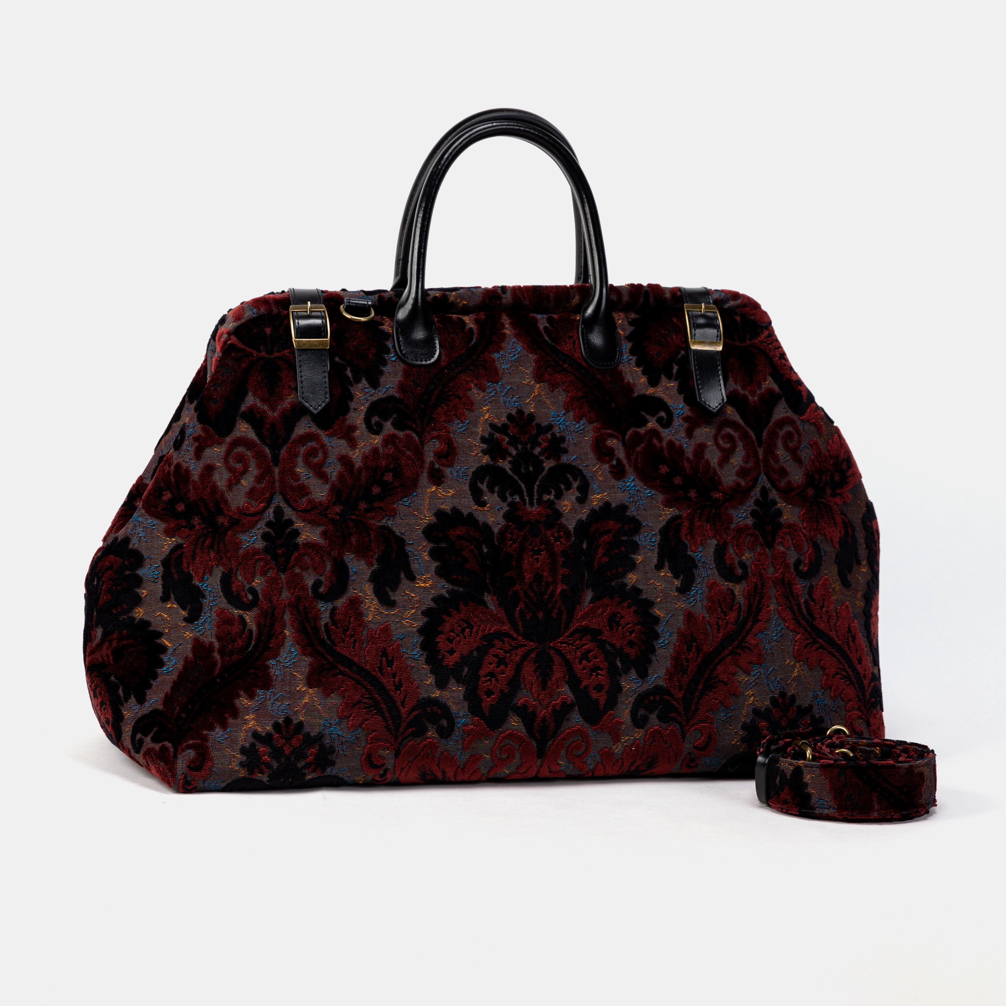 Burnout Velvet Revival Sephia Large Carpetbag with belt