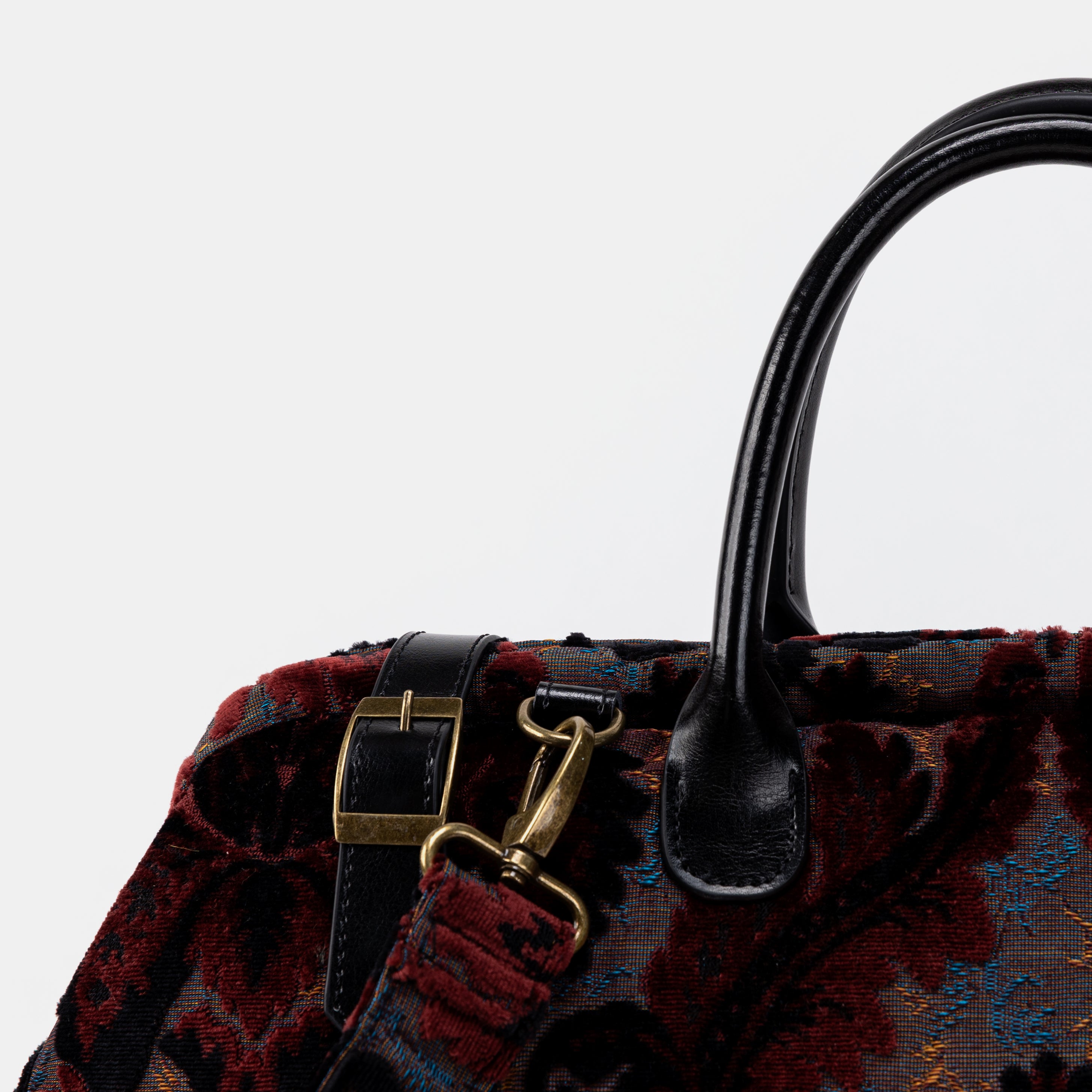 Burnout Velvet Revival Sephia Large Carpetbag detail