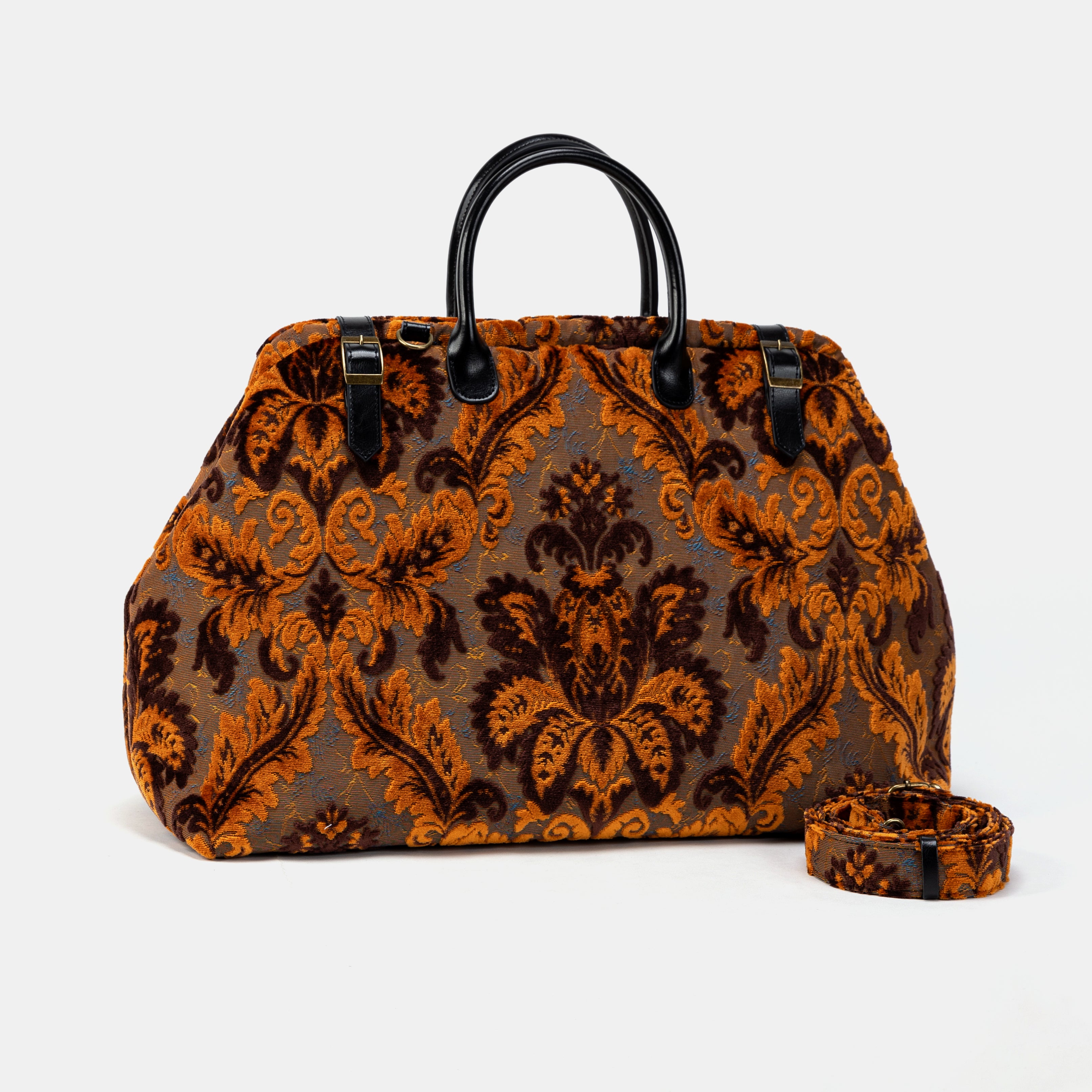 Burnout Velvet Revival Sienna Large Carpetbag with belt