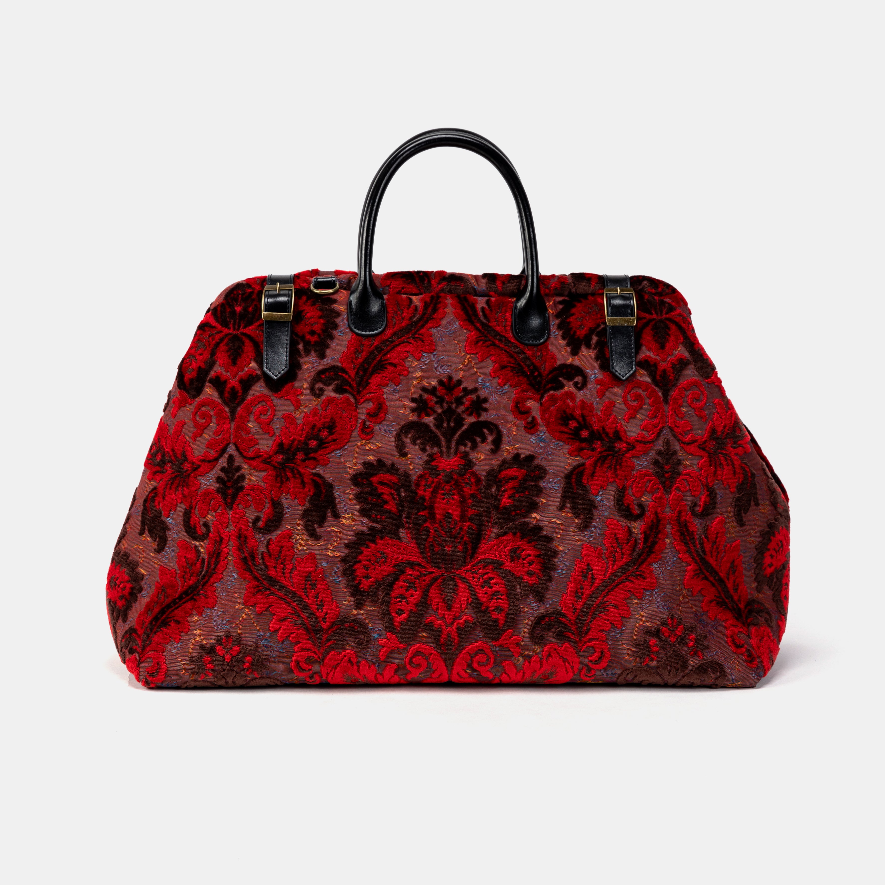 Burnout Velvet Revival Scarlet Large Carpetbag front