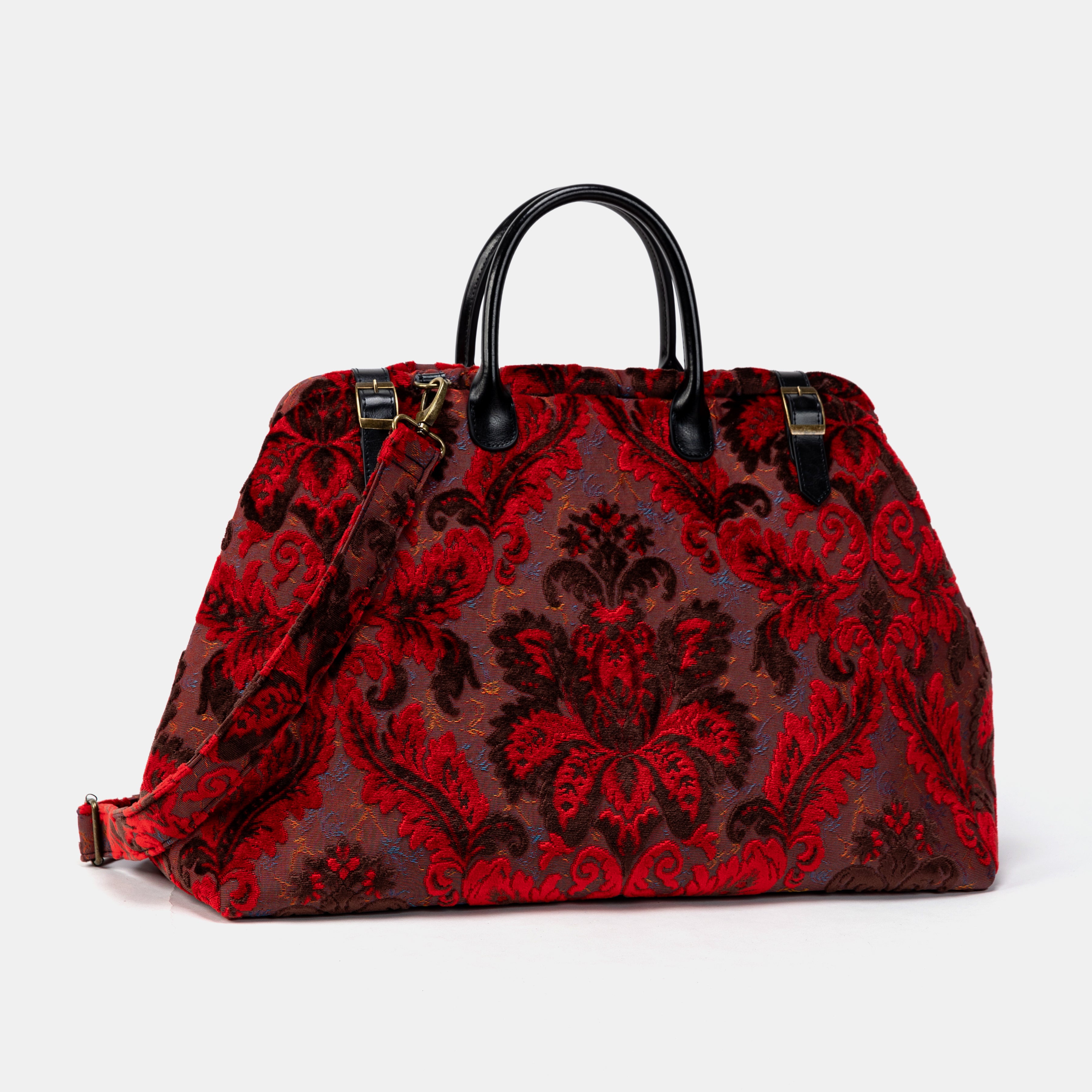 Burnout Velvet Revival Scarlet Large Carpetbag little side