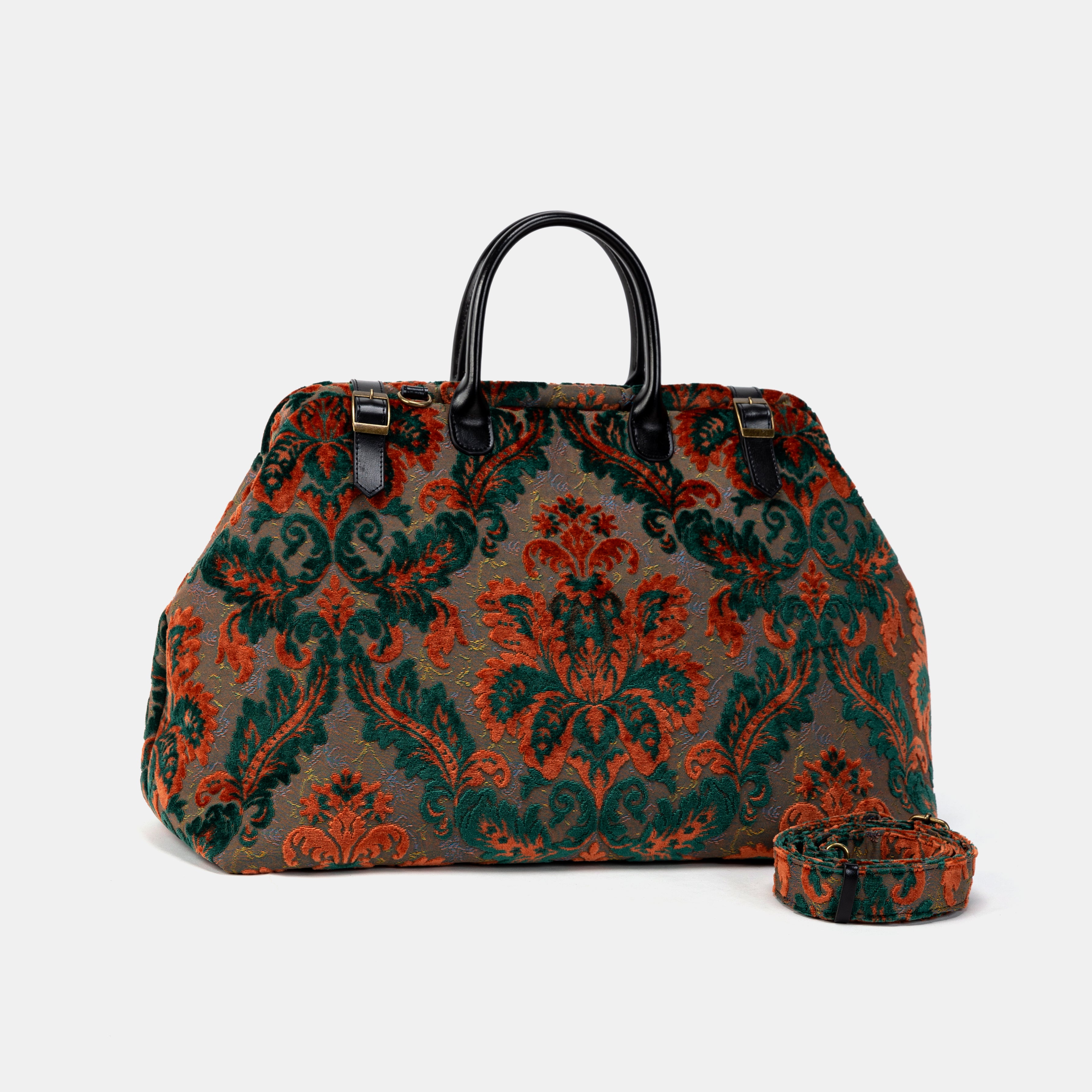 Burnout Velvet Revival Jade Large Carpetbag with belt