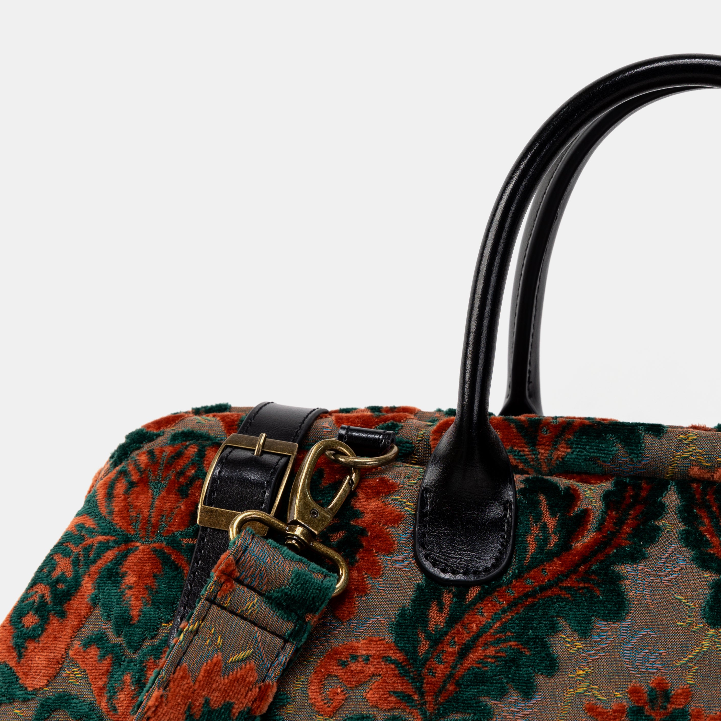 Burnout Velvet Revival Jade Large Carpetbag detail