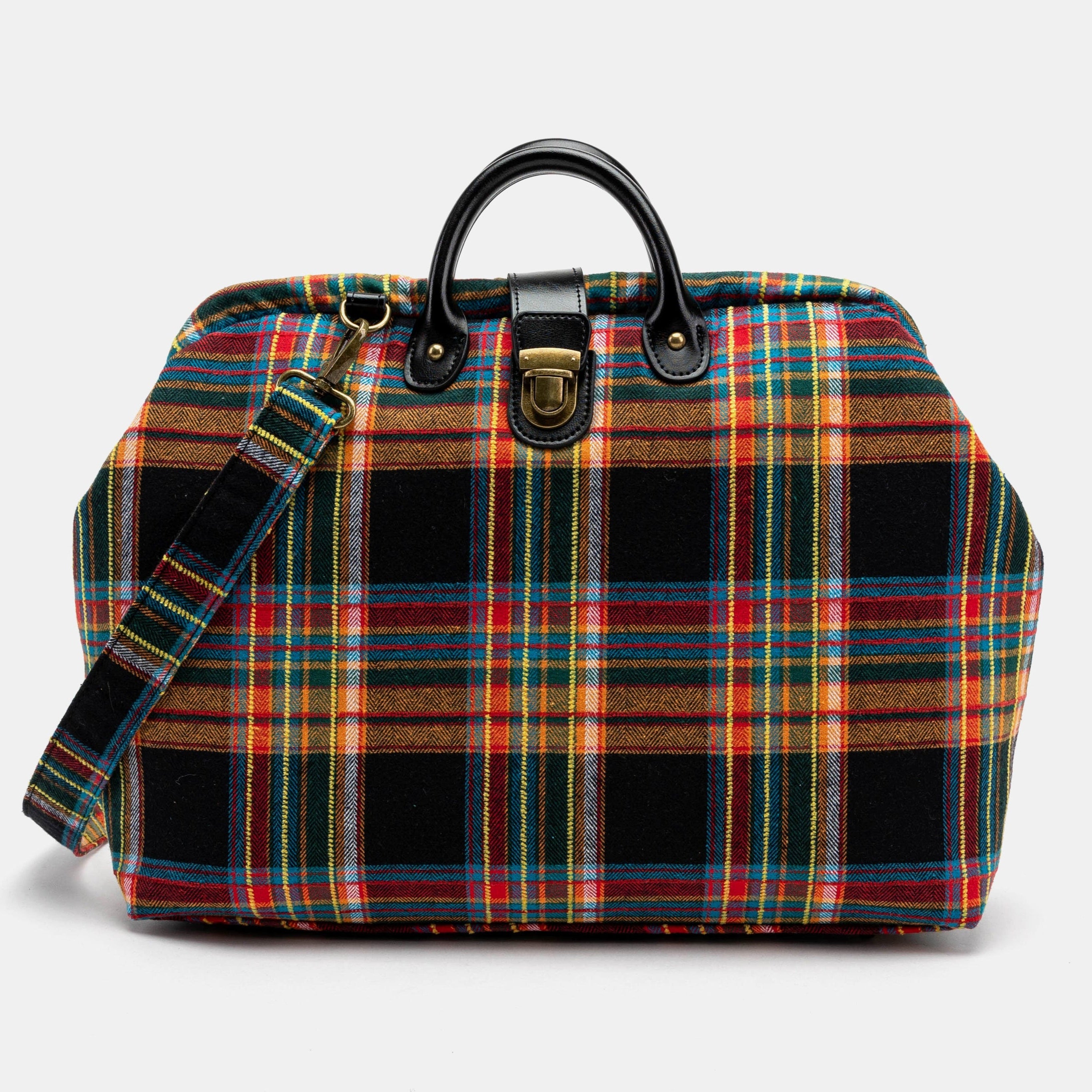 Tartan Stewart Black Laptop Work Bag Carpetbag of America front