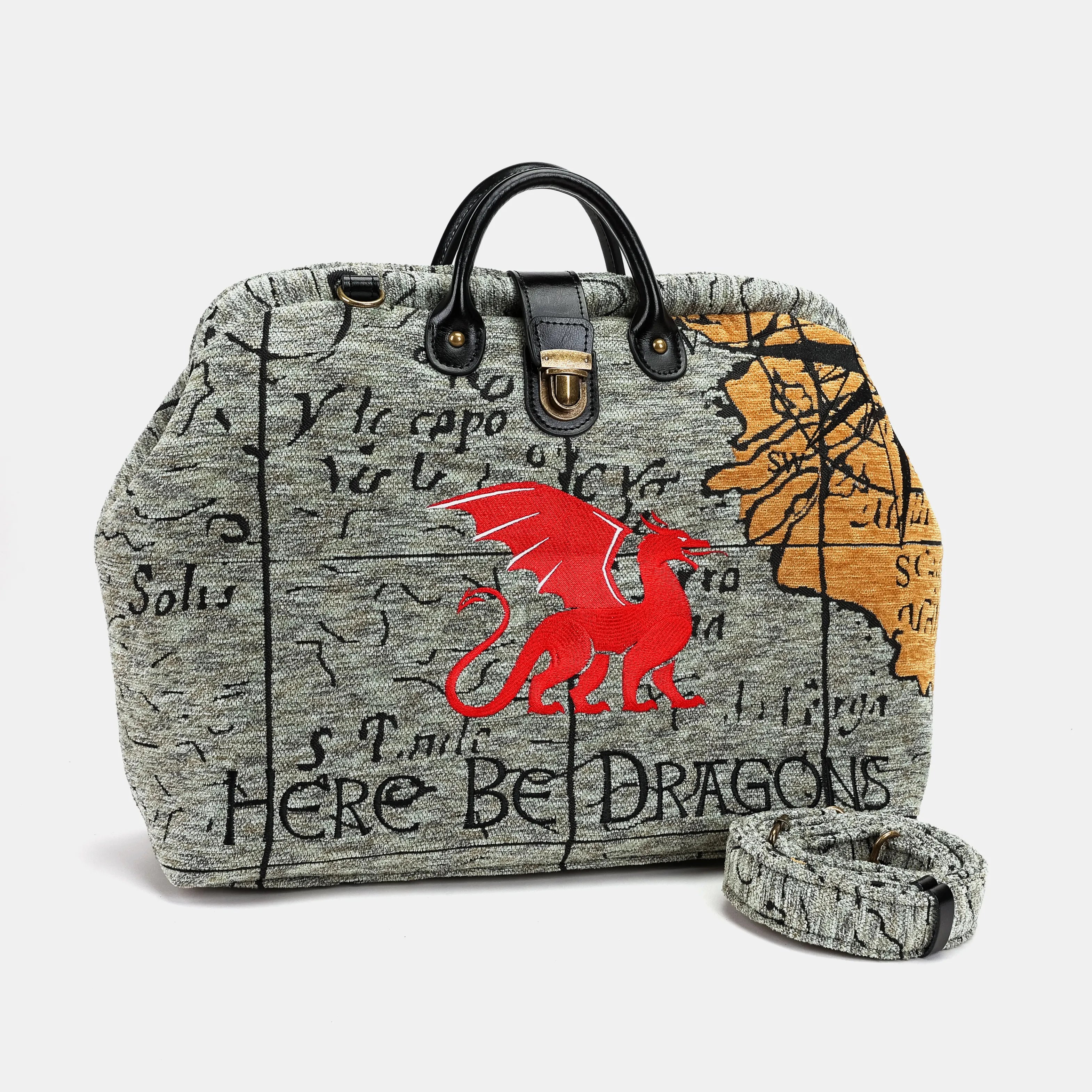Here Be Dragons Laptop Work Bag of America-Front