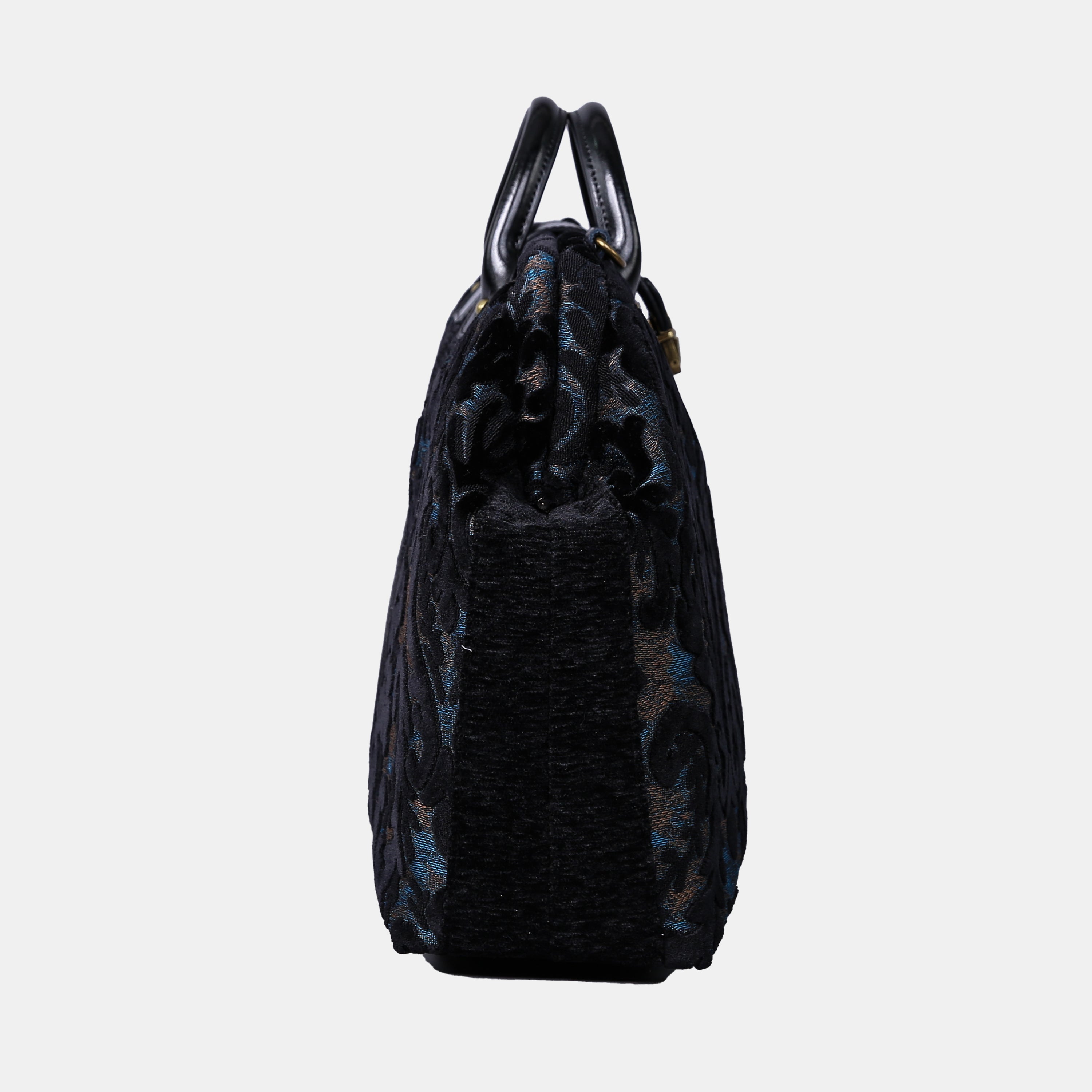 Burnout Velvet Black carpet bag MCW Handmade-2