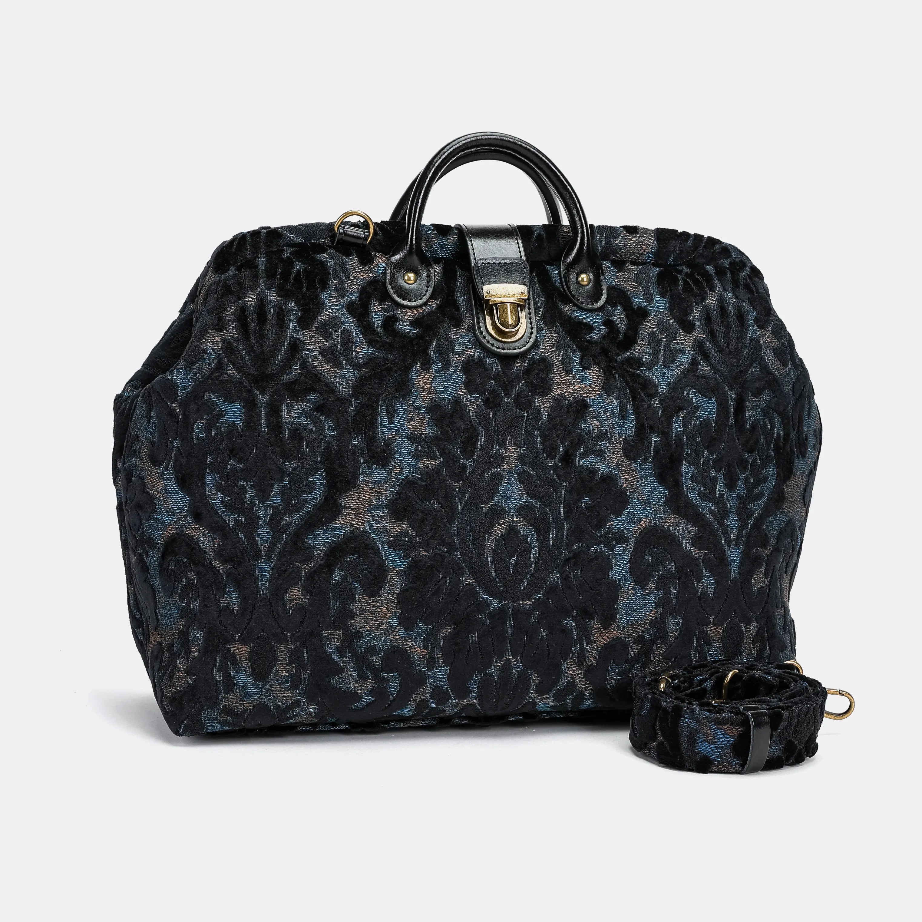 Burnout Velvet Black Laptop Work Bag front