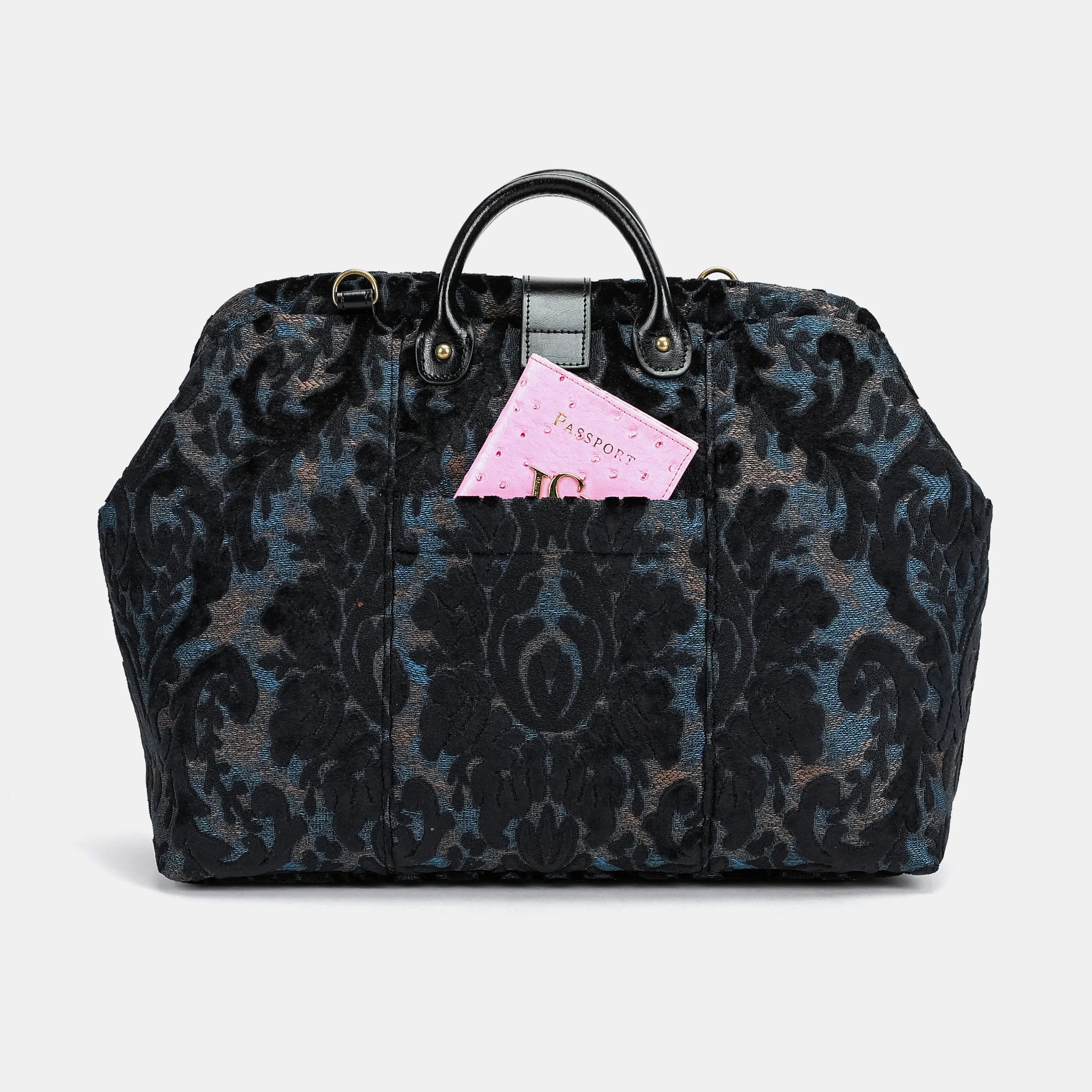 Burnout Velvet Black Laptop Work Bag back