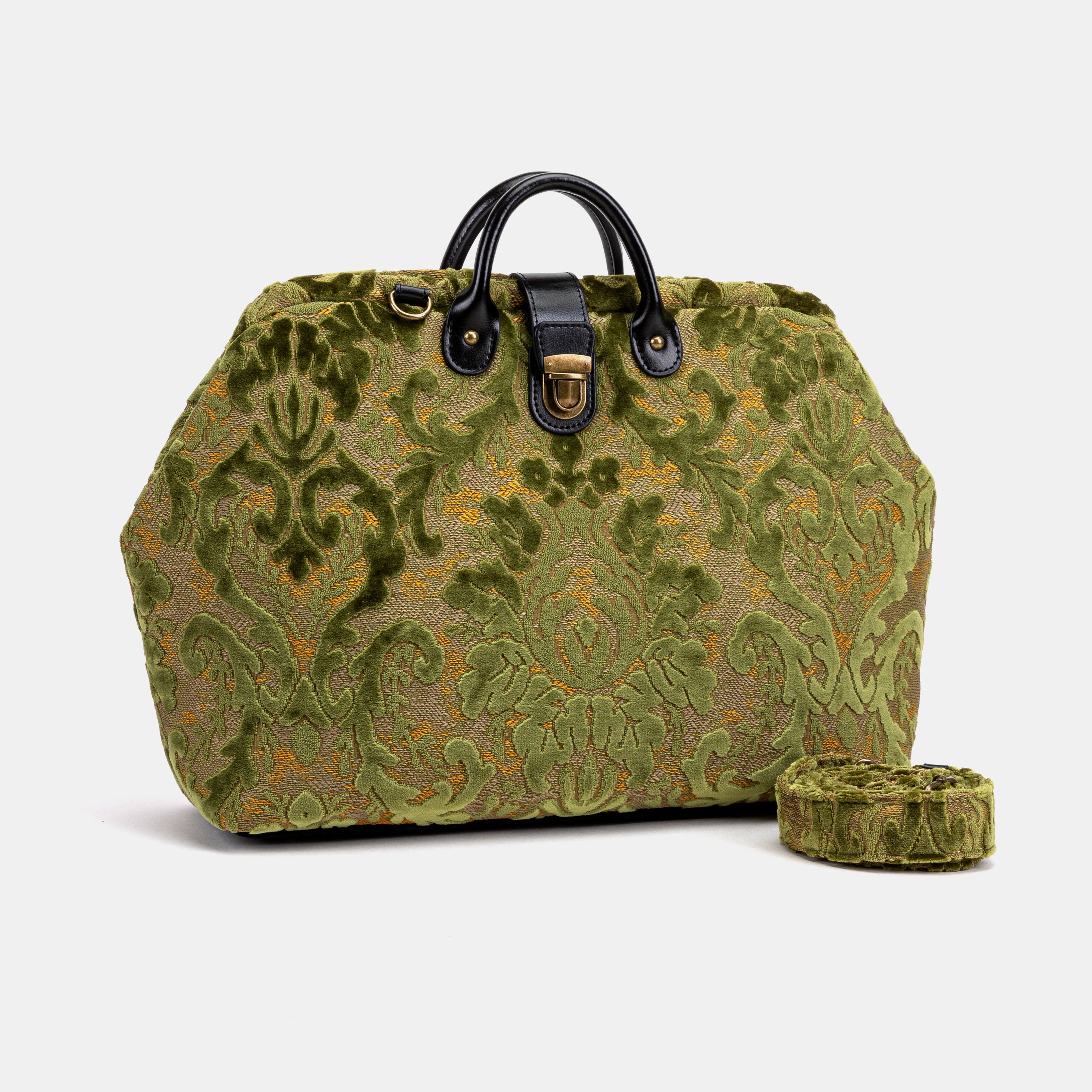 Burnout Velvet Fern Green Laptop Work Bag of America front