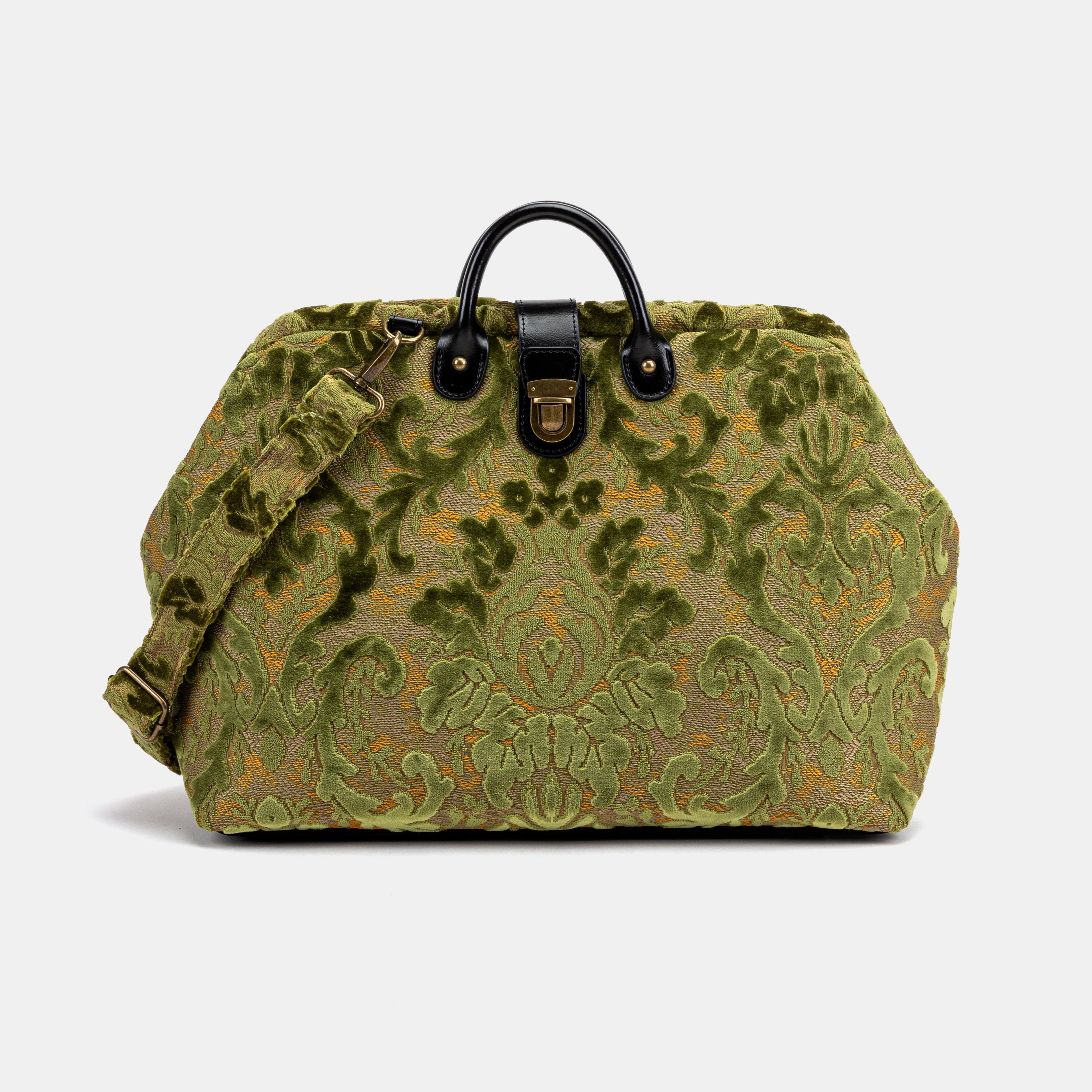Burnout Velvet Fern Green Laptop Work Bag of America  with shoulder strap