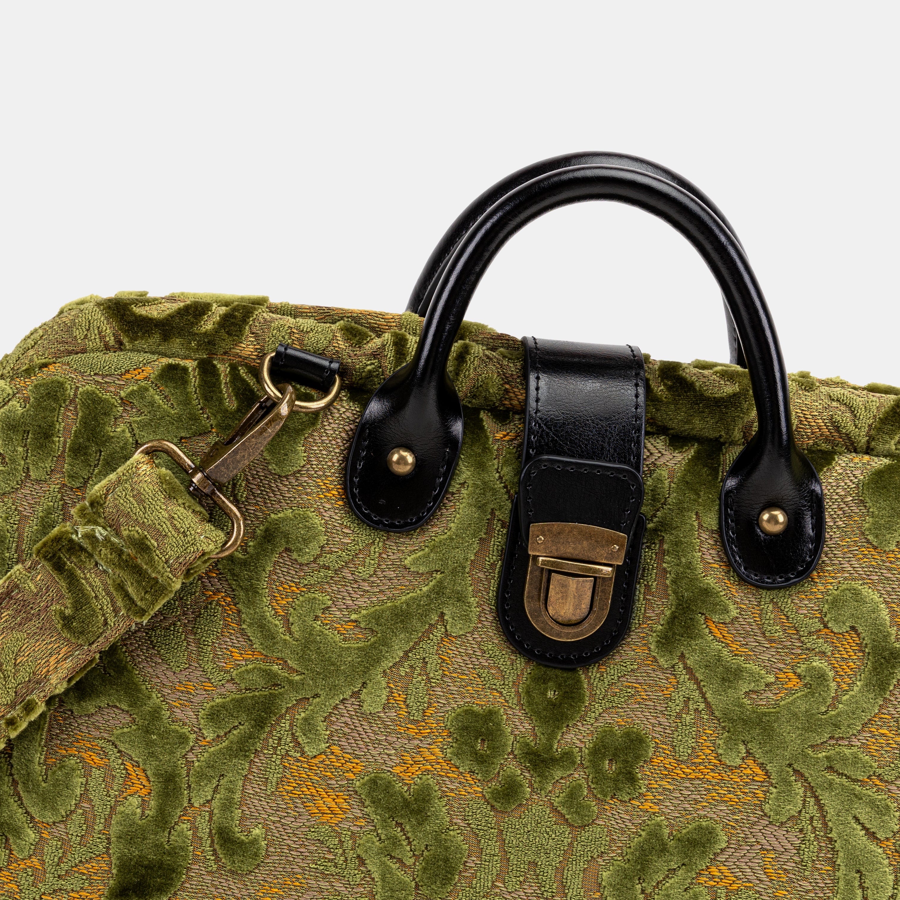 Burnout Velvet Fern Green Laptop Work Bag of America tuck lock