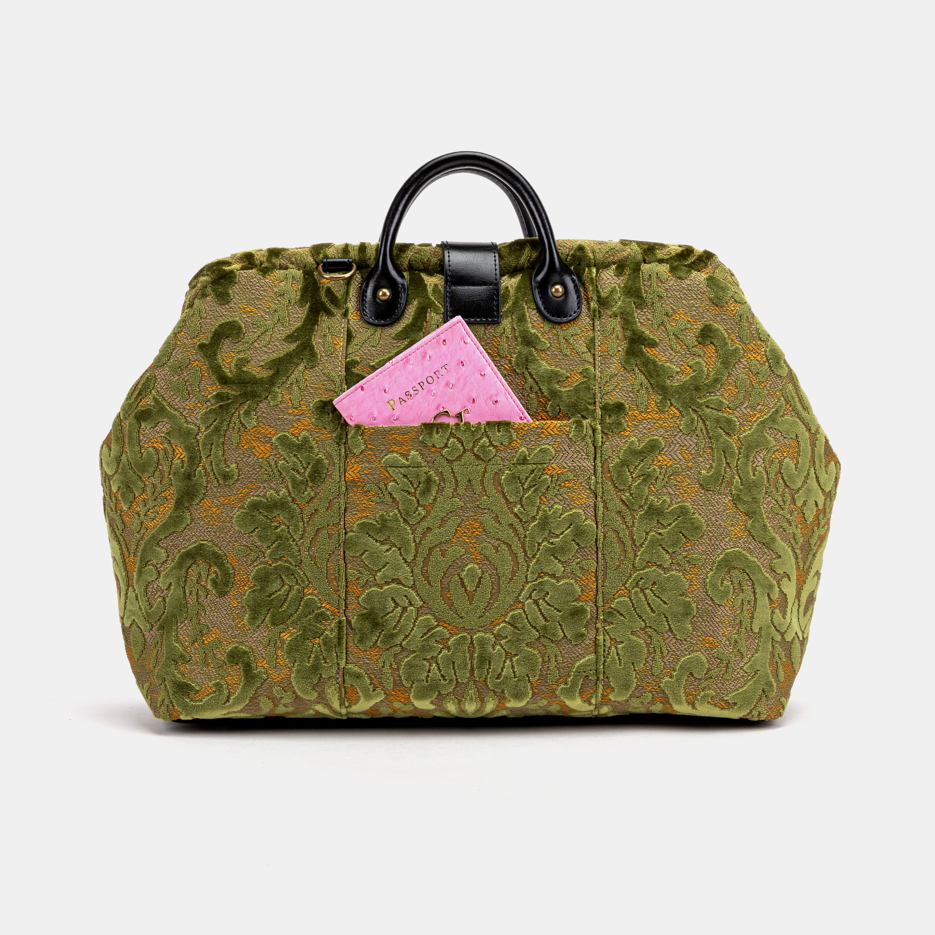 Burnout Velvet Fern Green Laptop Work Bag of America back