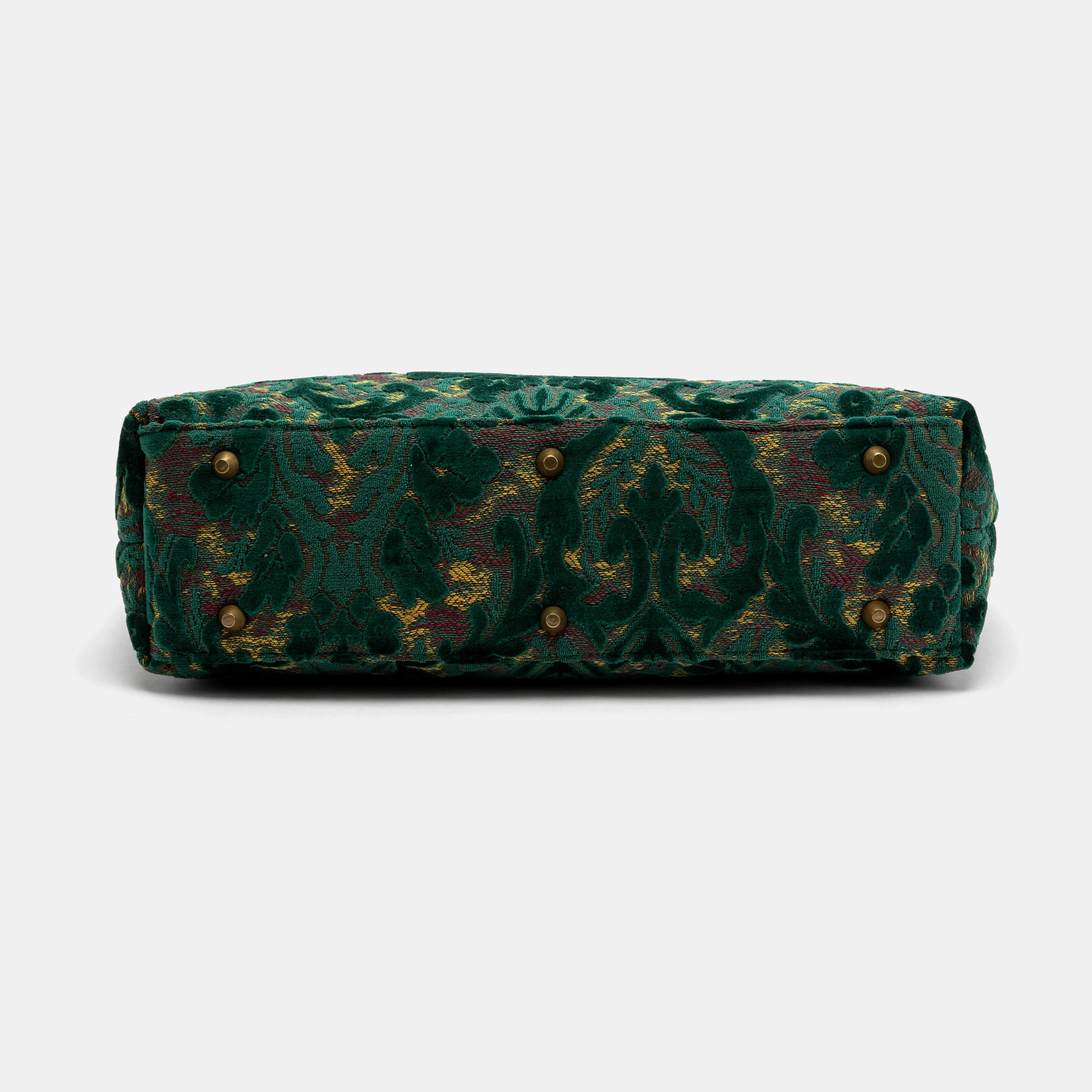 Burnout Velvet Jade Green Laptop Work Bag bottom