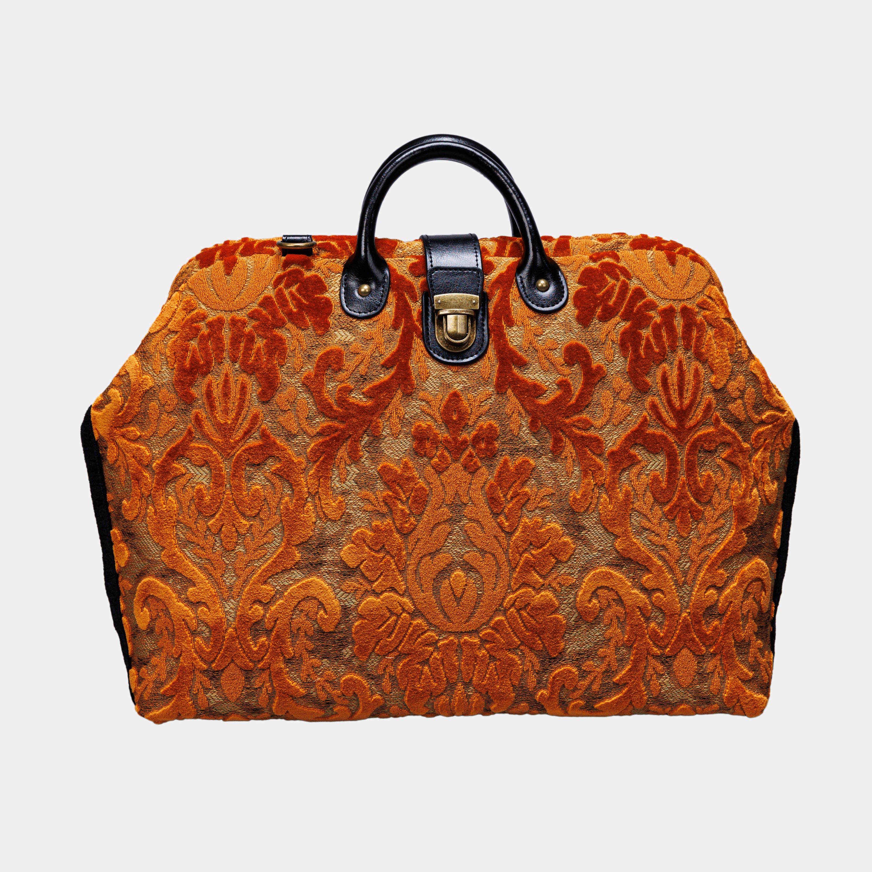 Burnout Velvet Orange carpet bag MCW Handmade