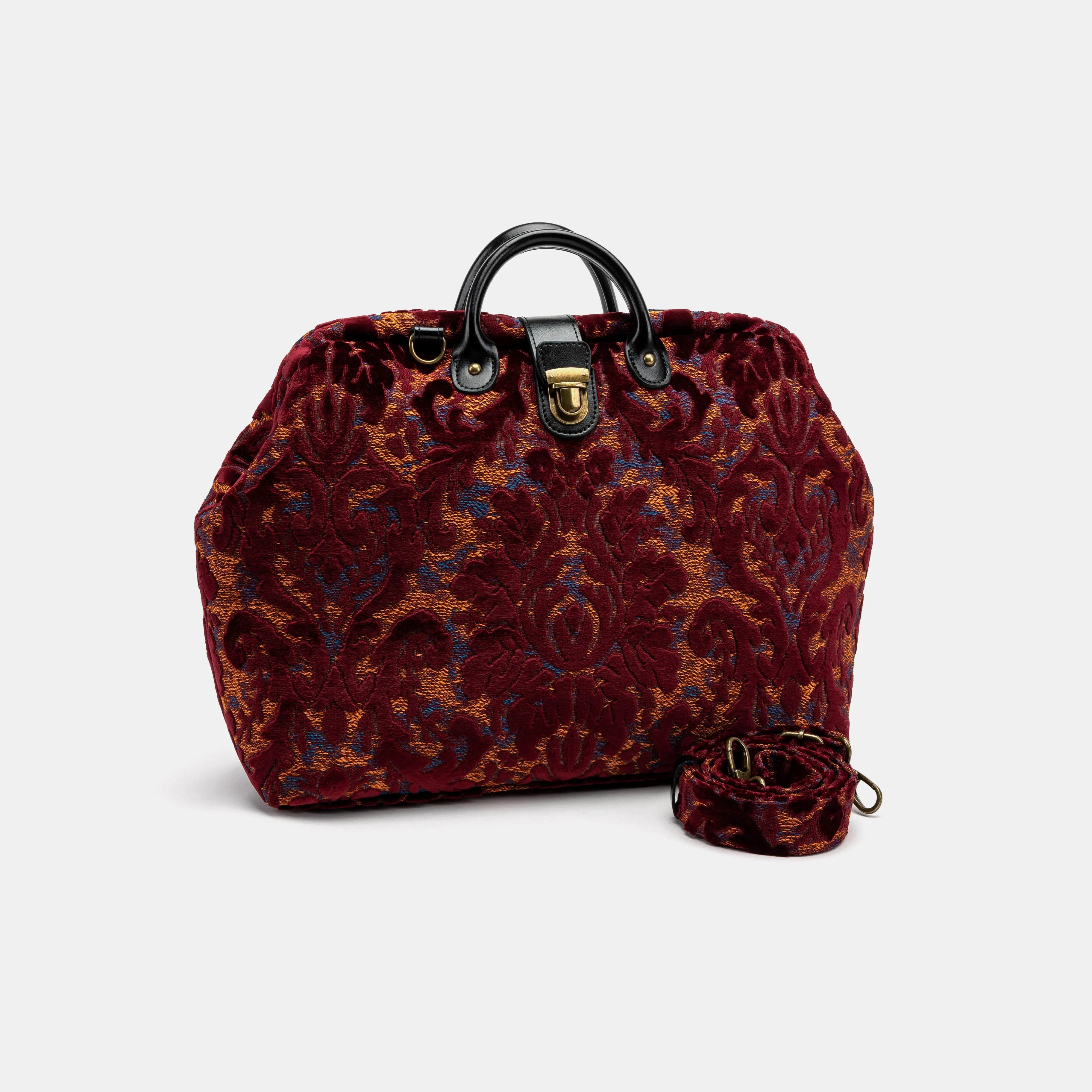 Burnout Velvet Wine Laptop Work Bag front side