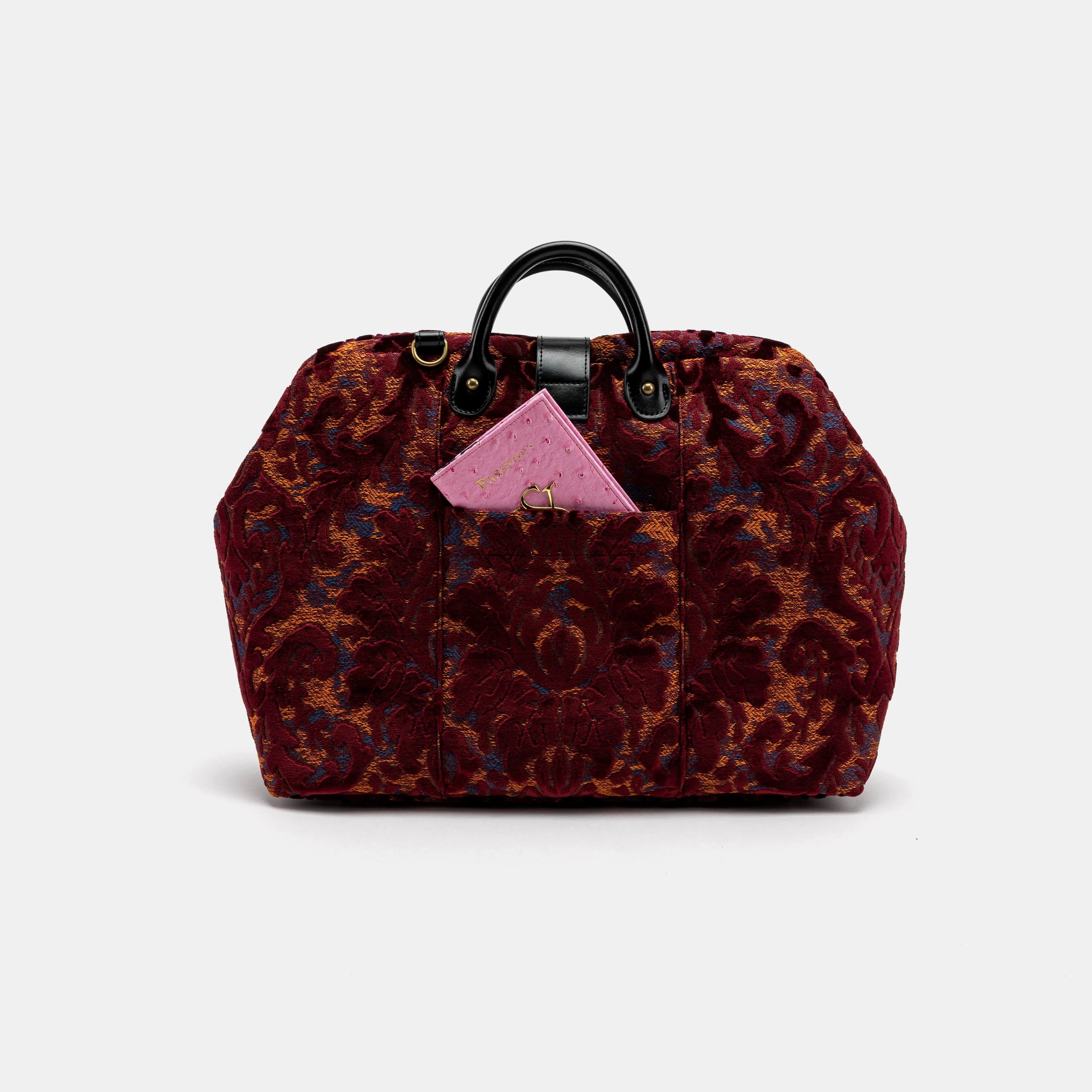 Burnout Velvet Wine Laptop Work Bag back