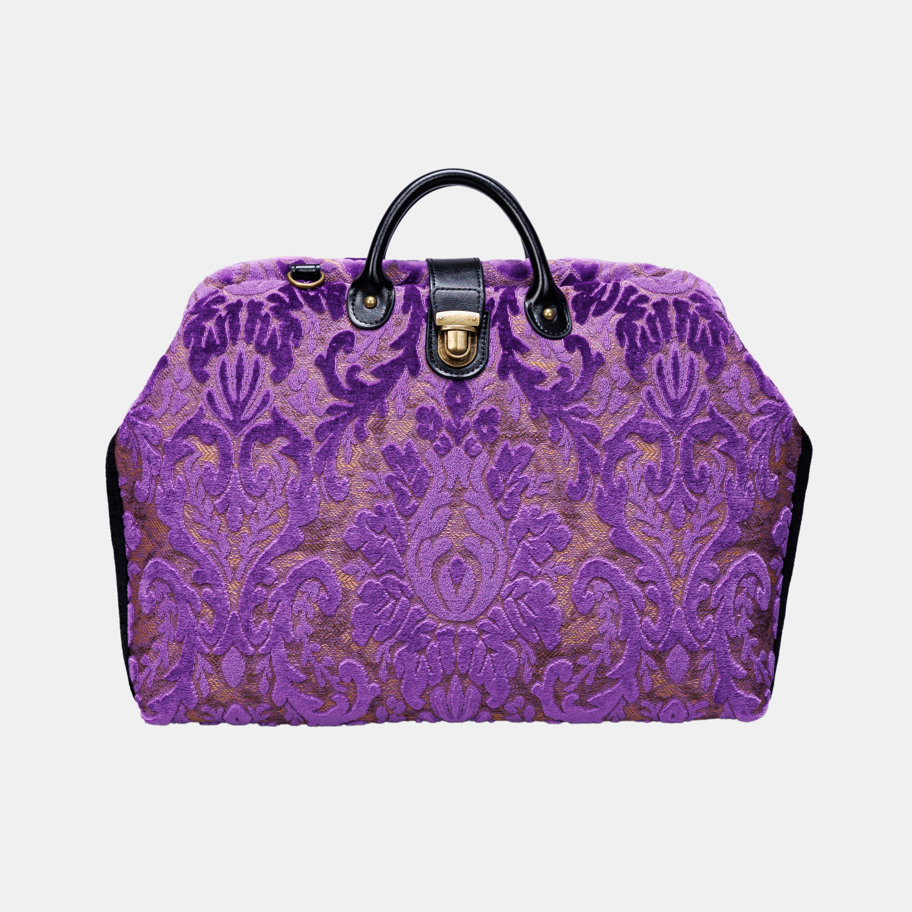 Burnout Velvet Purple carpet bag MCW Handmade