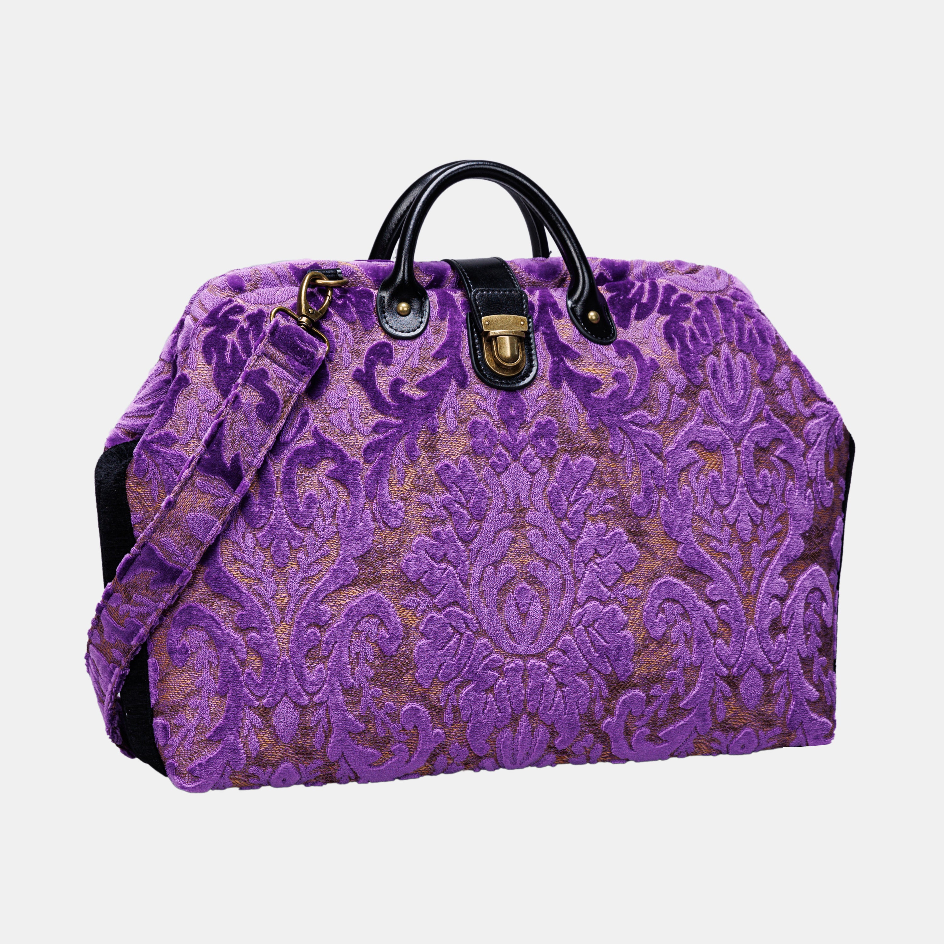 Burnout Velvet Purple carpet bag MCW Handmade-3