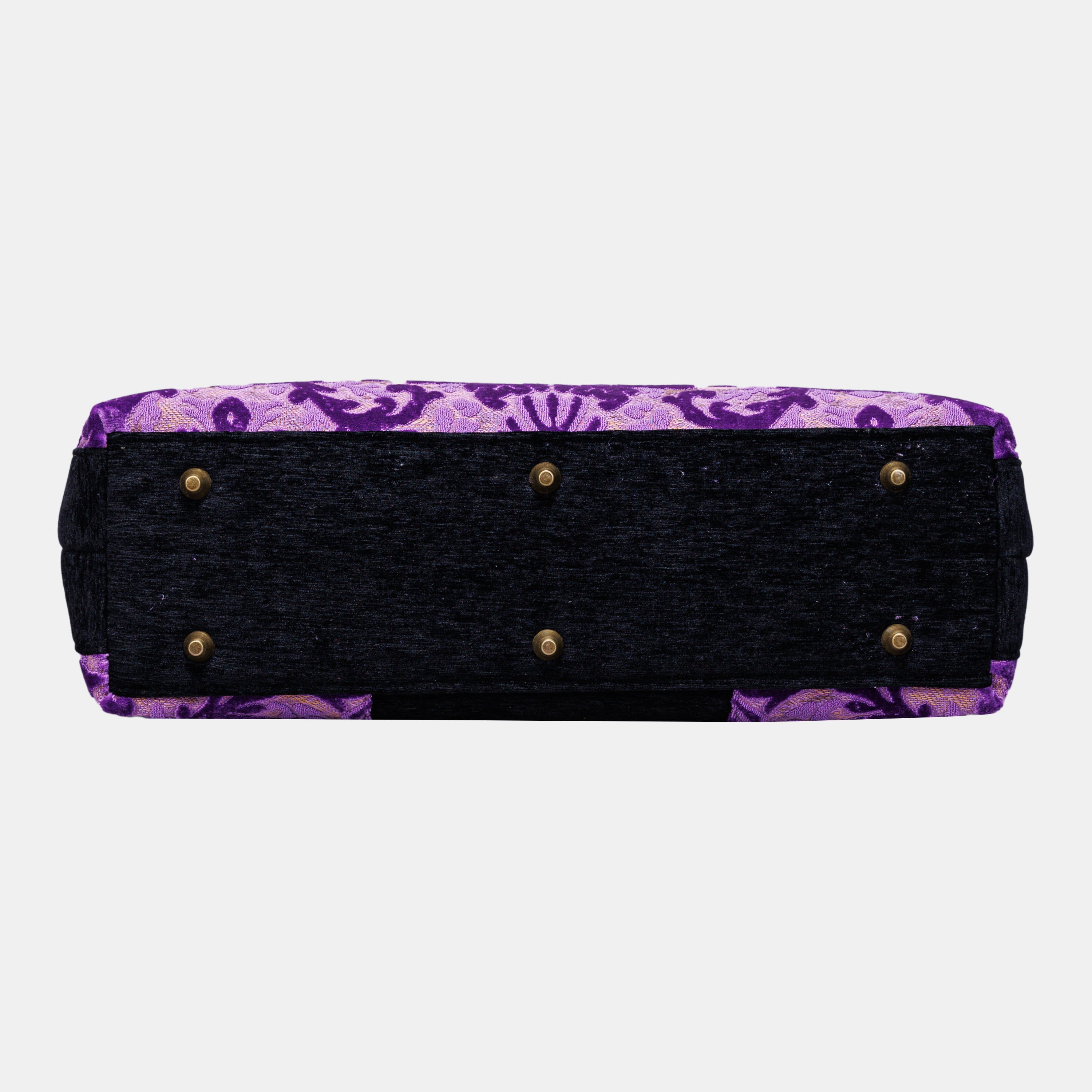 Burnout Velvet Purple carpet bag MCW Handmade-5