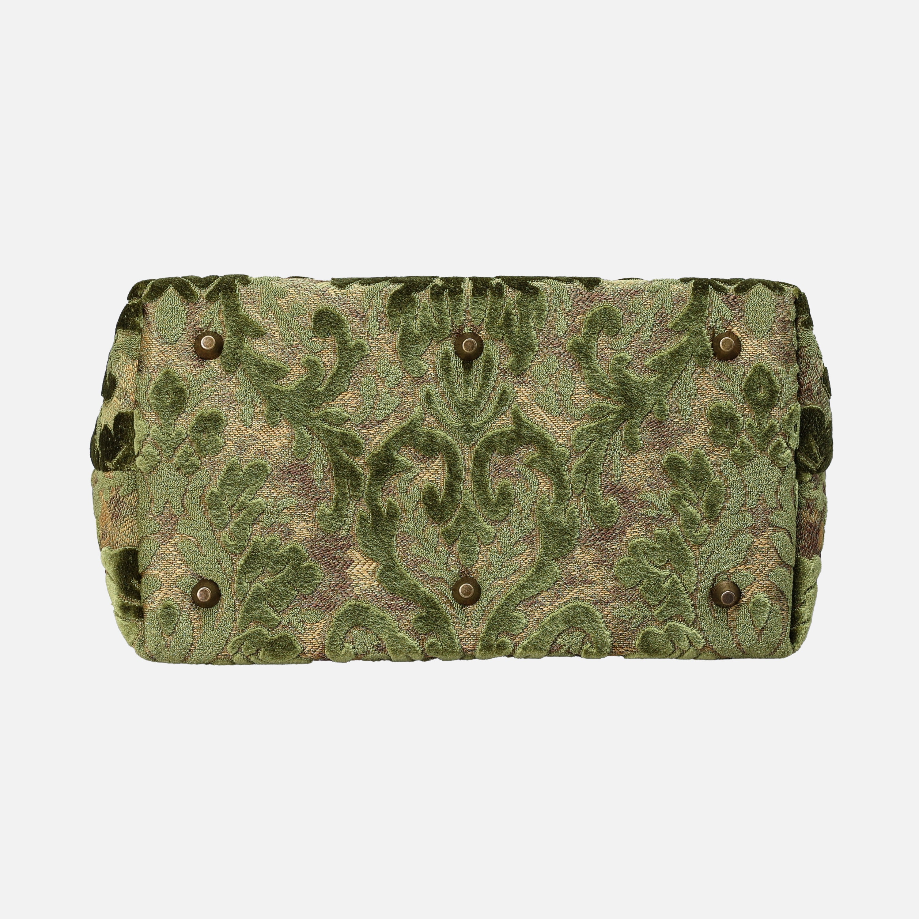 Burnout Velvet Fern Green Carpet Handbag Purse carpet bag MCW Handmade-6