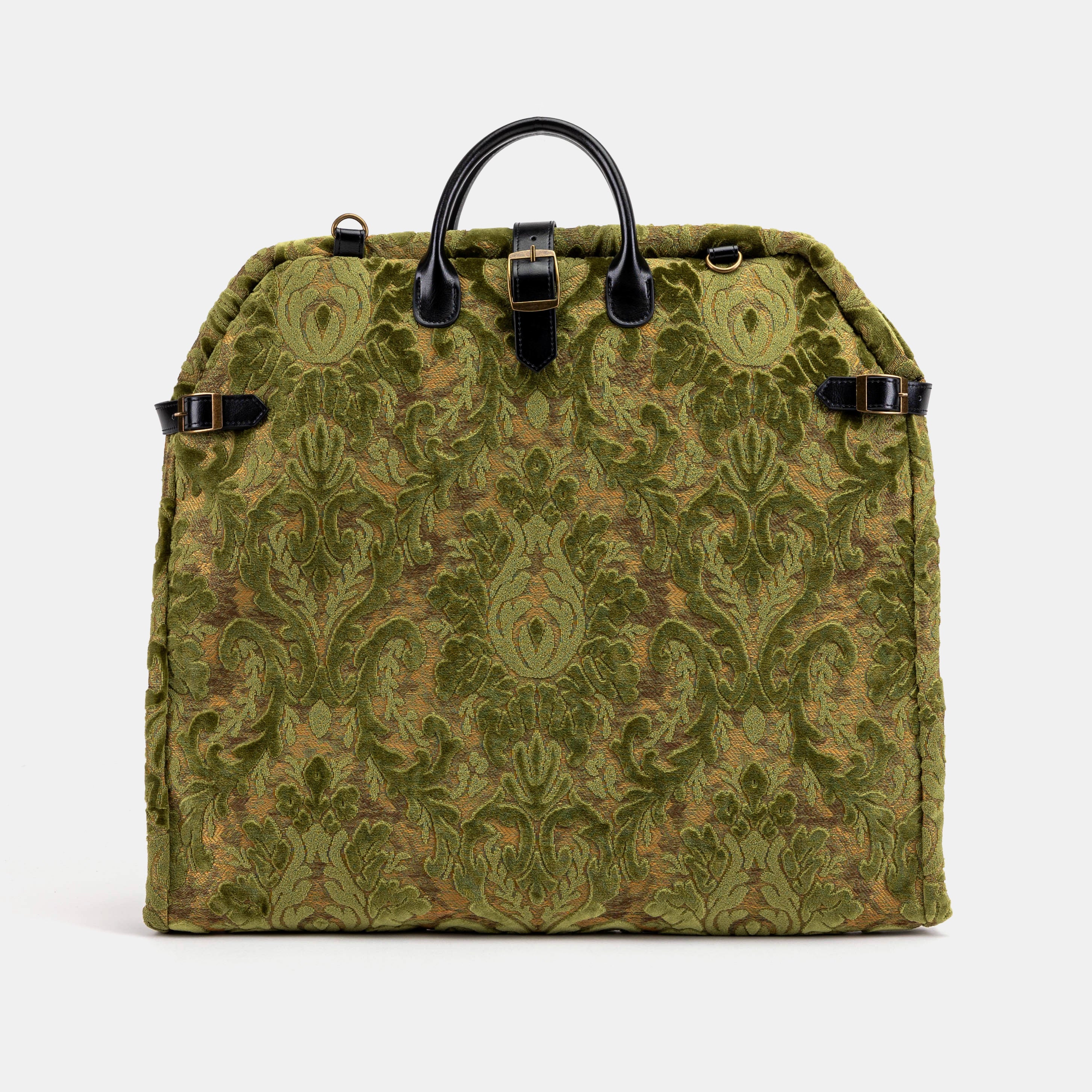 Burnout Velvet Fern Green Carpet Garment Bag Carpetbag of America front