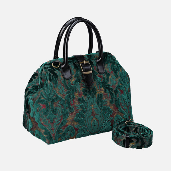 Burnout Velvet Jade Green Carpet Handbag Purse carpet bag MCW Handmade-1