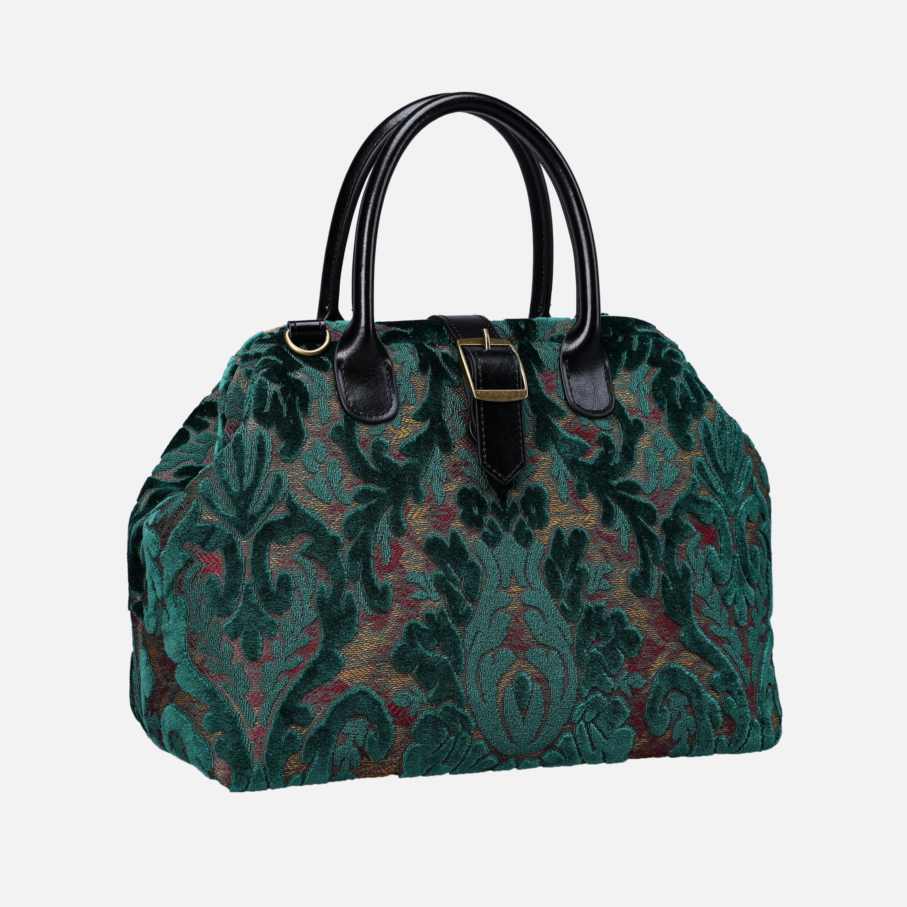 Burnout Velvet Jade Green Carpet Handbag Purse carpet bag MCW Handmade-2