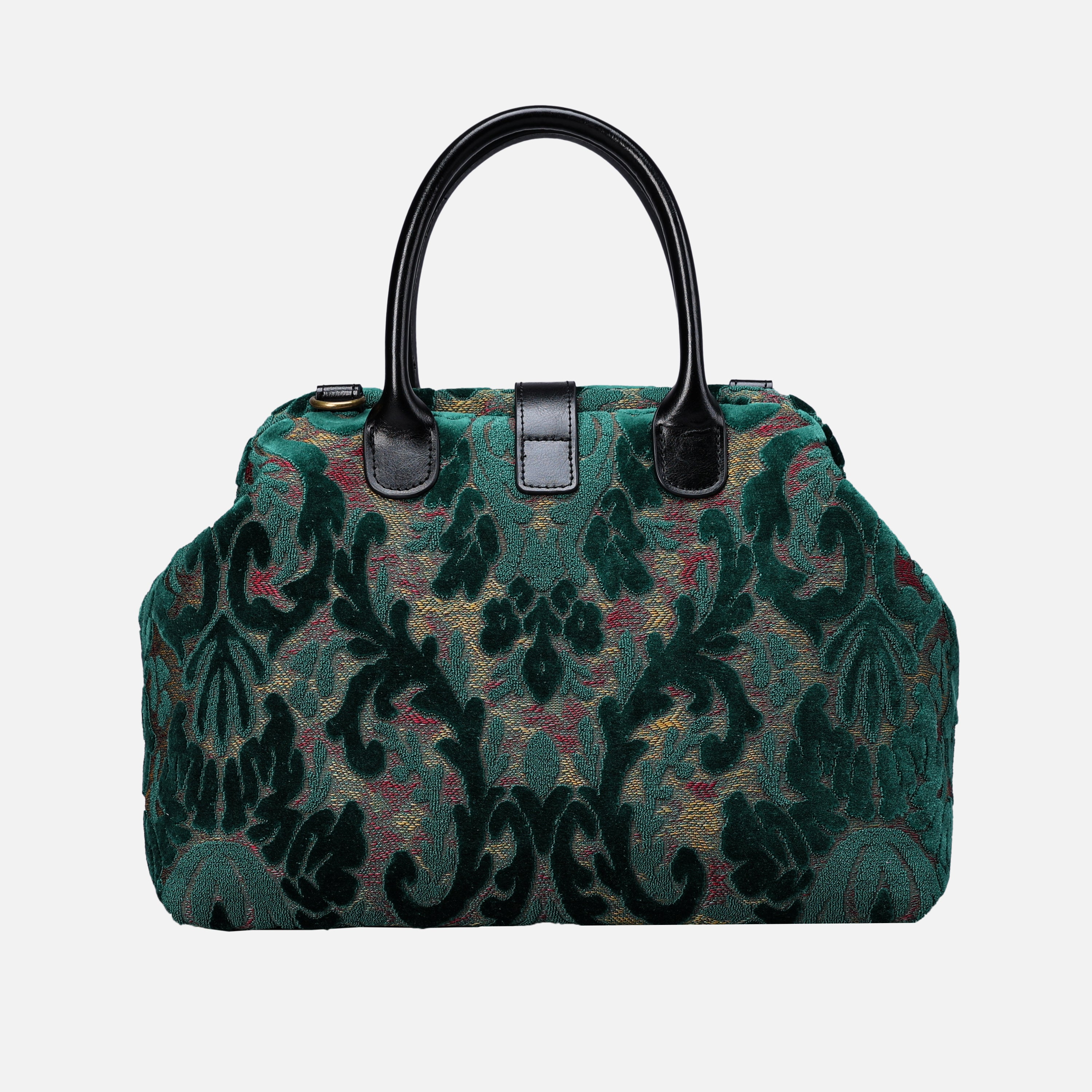 Burnout Velvet Jade Green Carpet Handbag Purse carpet bag MCW Handmade-3