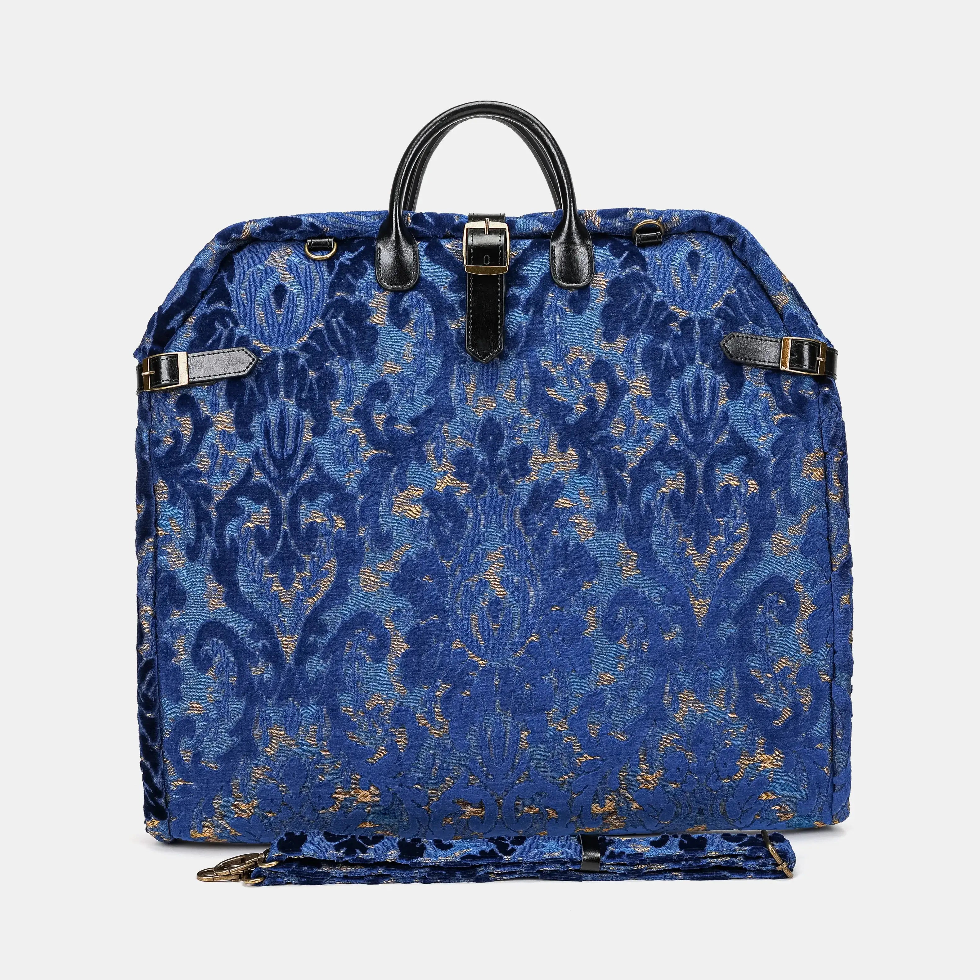 Burnout Velvet Navy Carpet Garment Bag Carpetbag of America main
