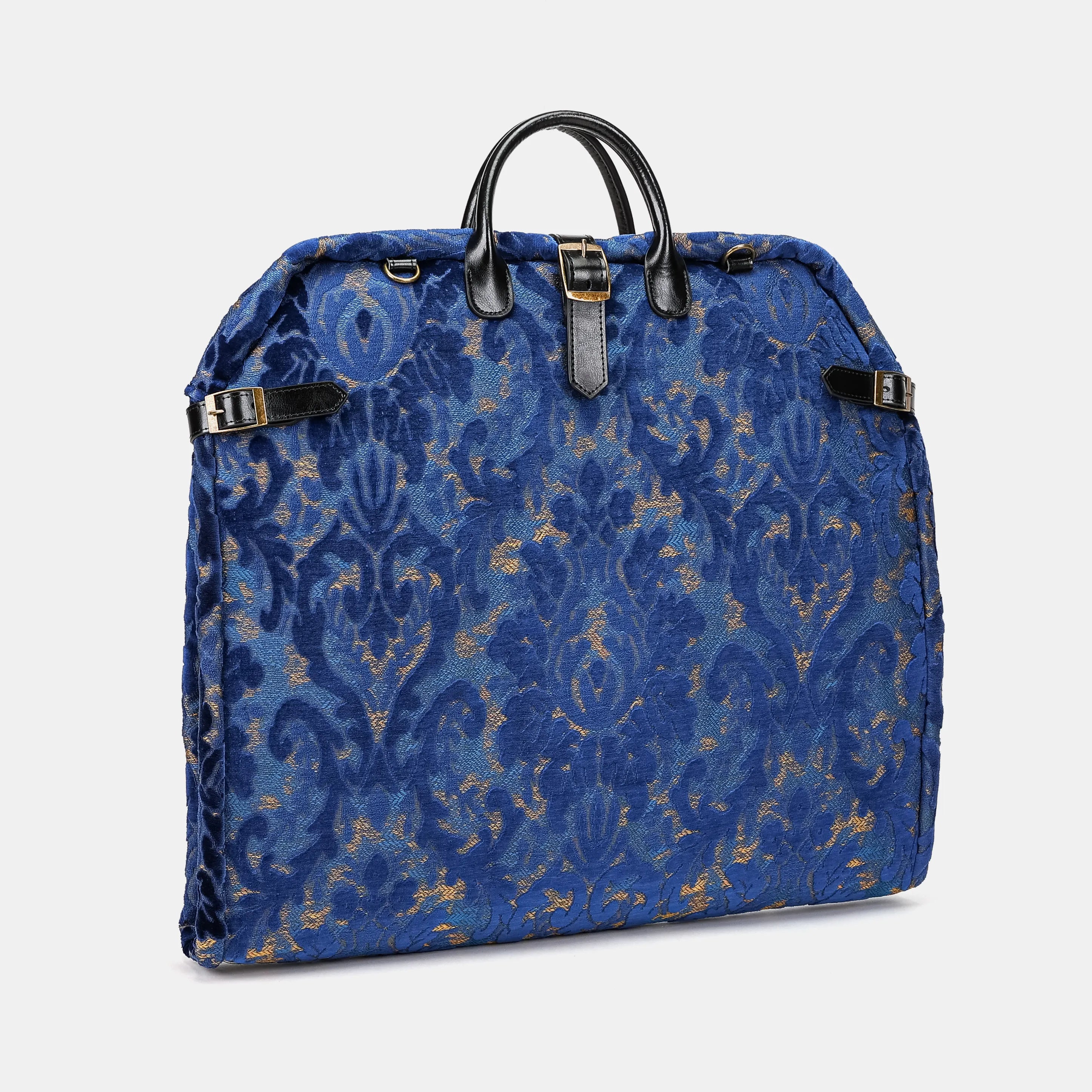 Burnout Velvet Navy Carpet Garment Bag Carpetbag of America front