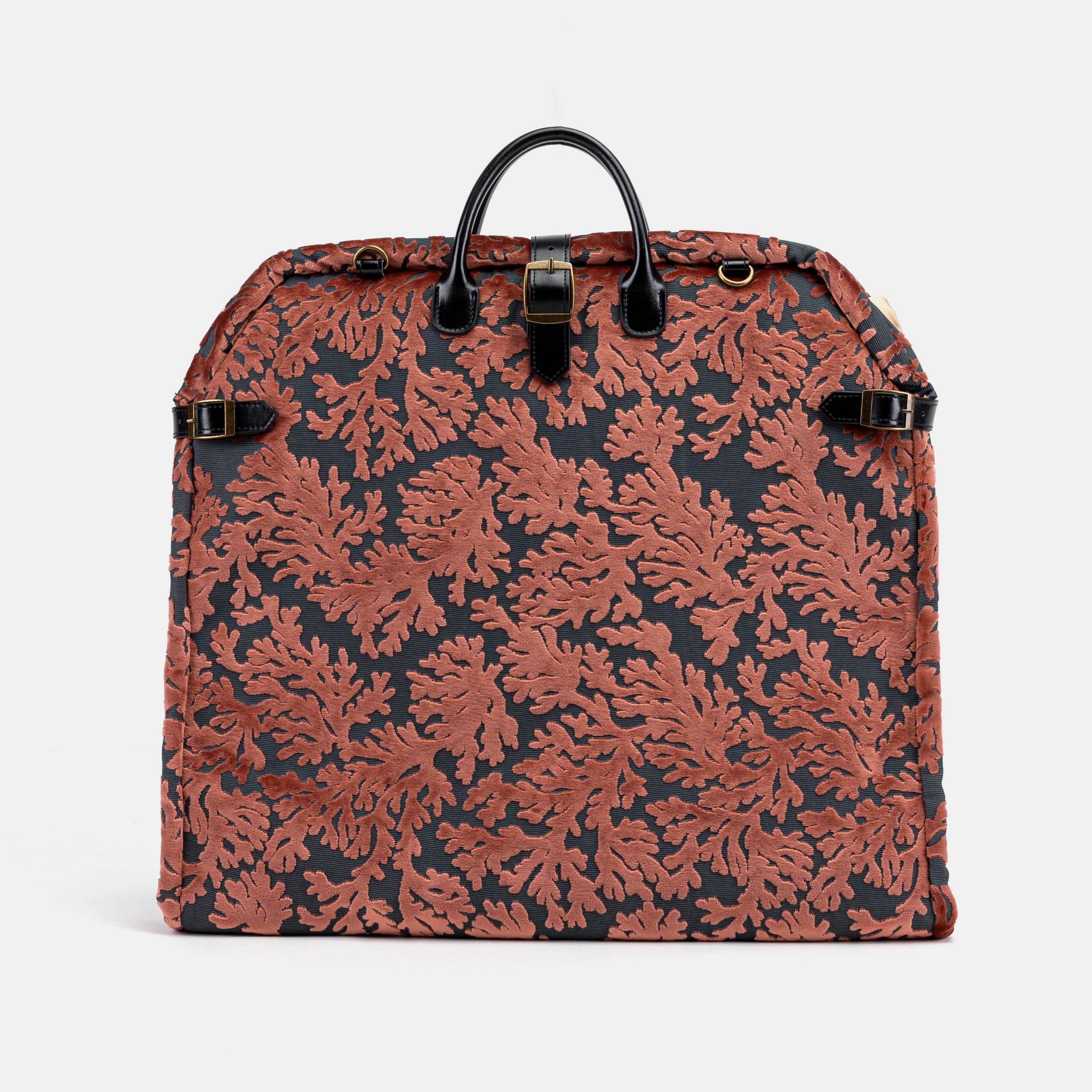 Burnout Velvet St Tropez Scuba Coral Carpet Garment Bag Carpetbag of America  front
