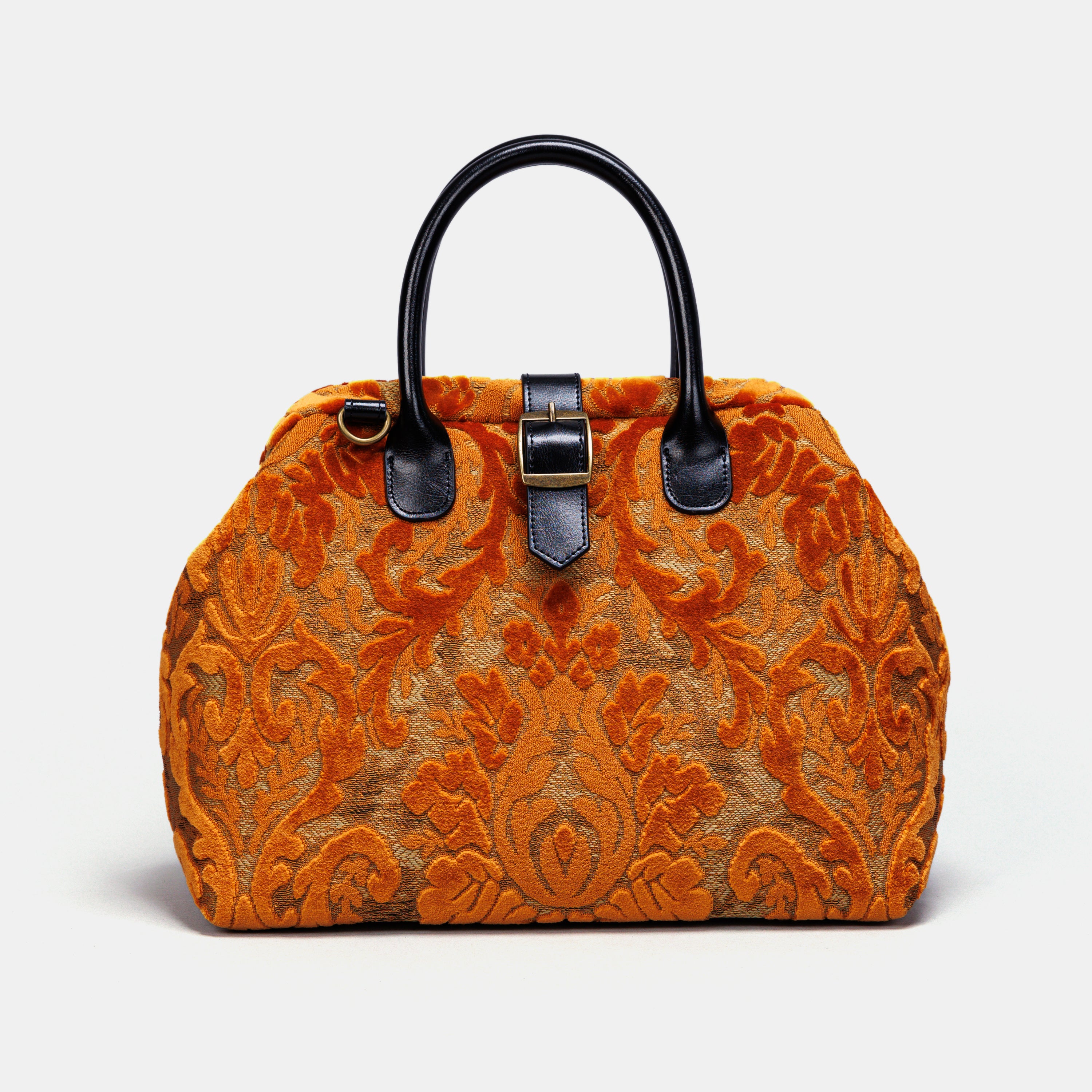 Burnout Velvet Orange Carpet Handbag Purse carpet bag MCW Handmade