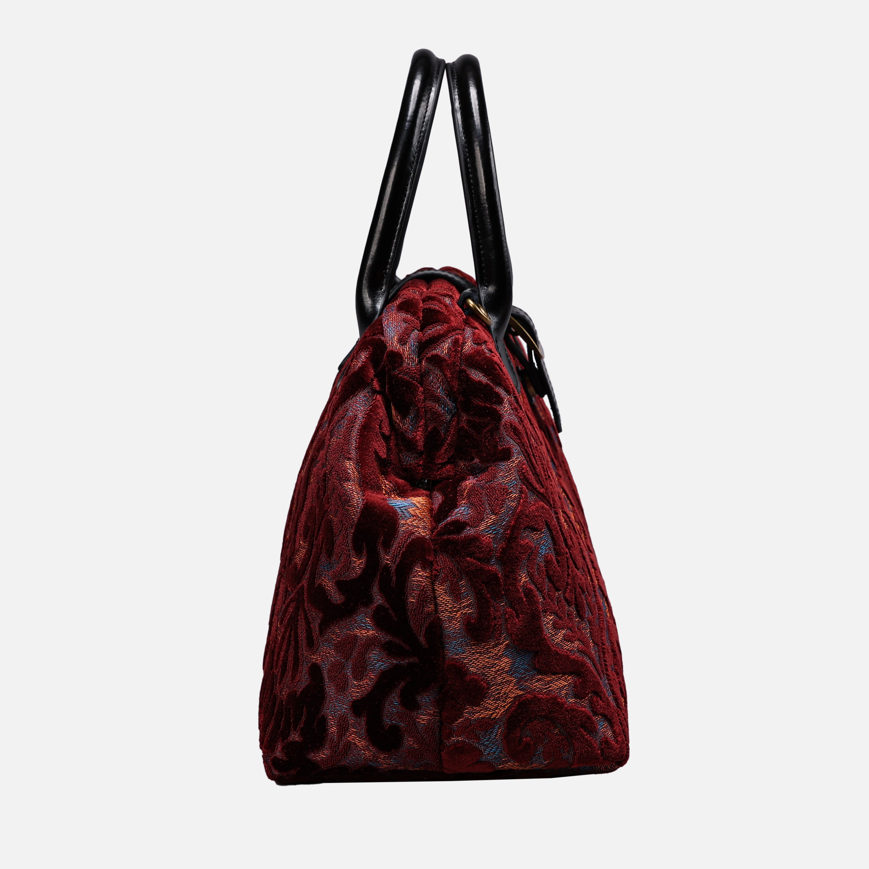 Burnout Velvet Wine Carpet Handbag Purse carpet bag MCW Handmade-5